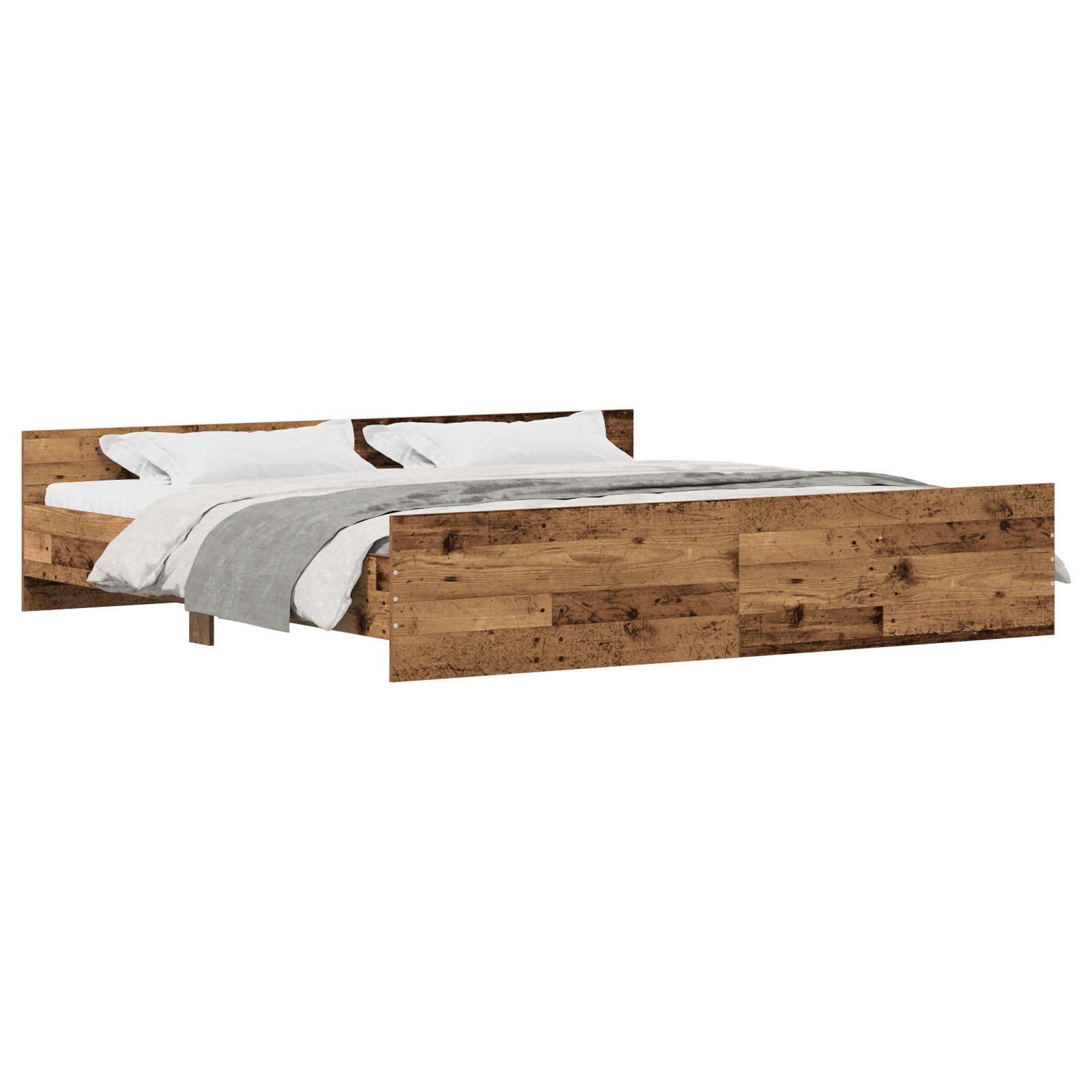 Bed Frame Old Wood 200x200 cm Engineered Wood - Image 2