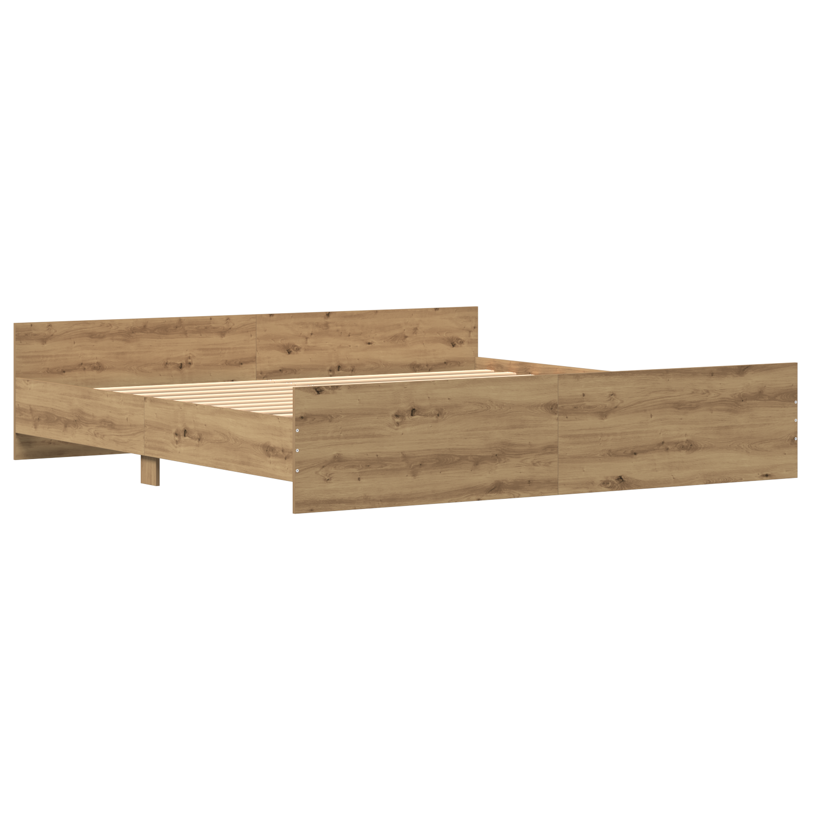 Bed Frame Artisan Oak 200x200 cm Engineered Wood - Image 3