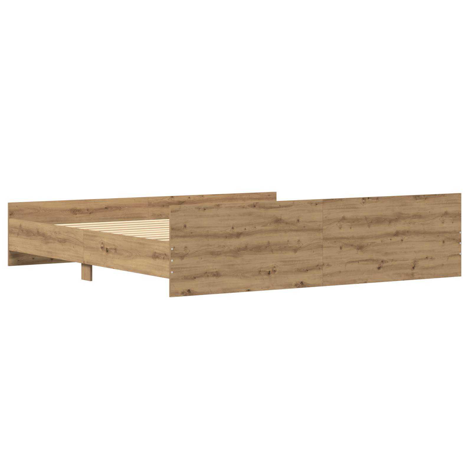 Bed Frame Artisan Oak 200x200 cm Engineered Wood - Image 5
