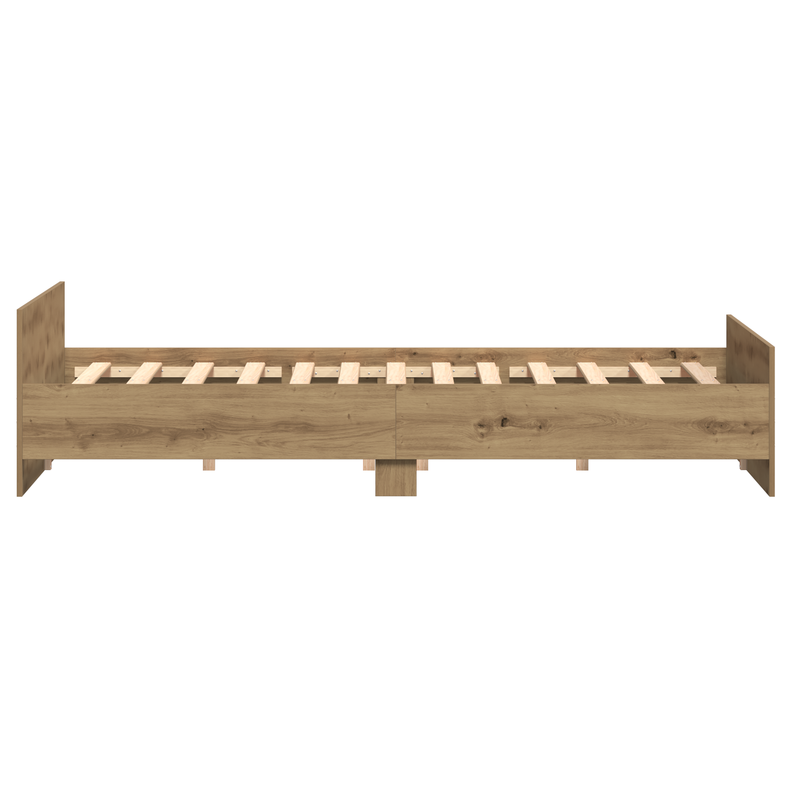 Bed Frame Artisan Oak 200x200 cm Engineered Wood - Image 7