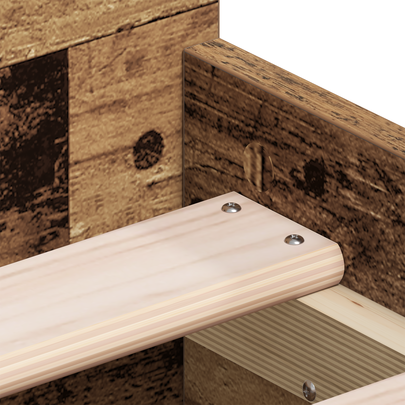 Bed Frame without Mattress Old Wood 75x190 cm Engineered Wood - Image 9