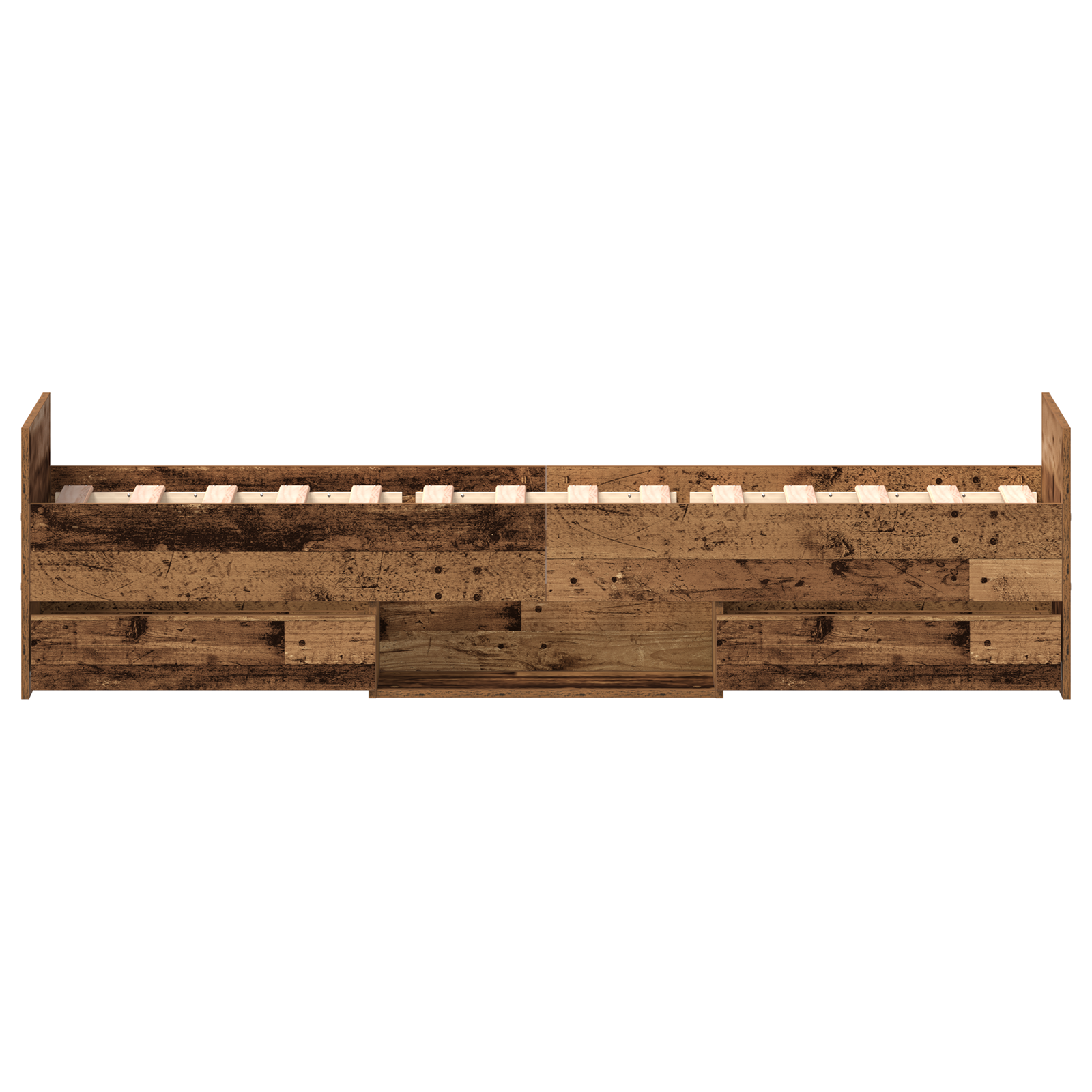 Bed Frame without Mattress Old Wood 75x190 cm Engineered Wood - Image 8