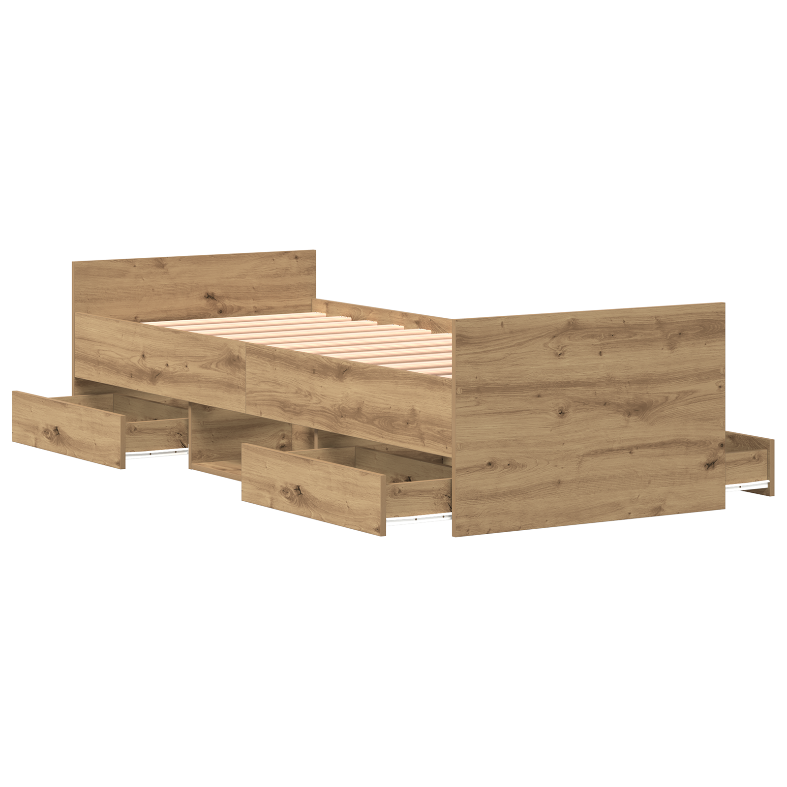 Bed Frame without Mattress Artisan Oak 75x190 cm Engineered Wood - Image 5