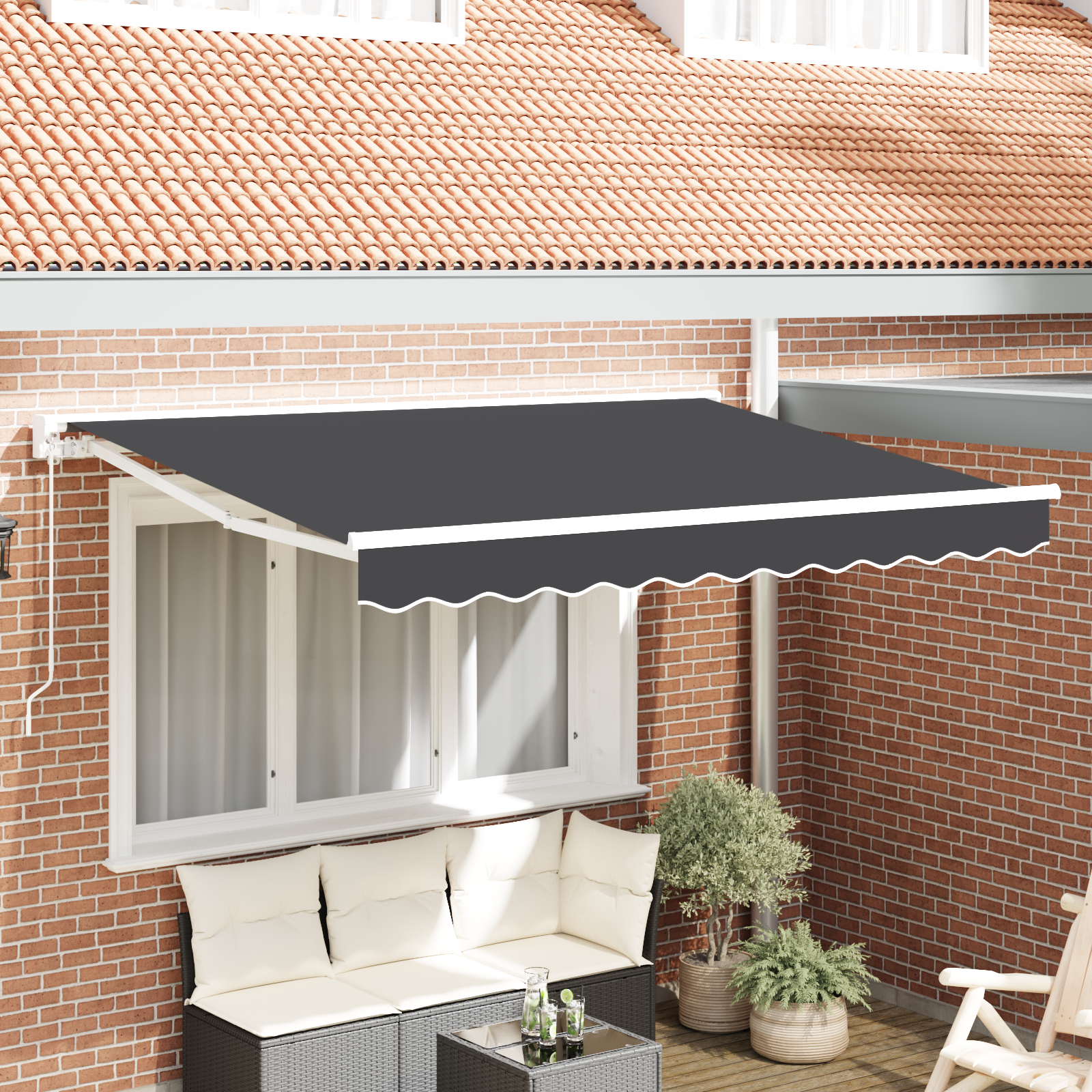 Handmatig Uittrekbaar Ligbed Anthraciet 300×200 cm