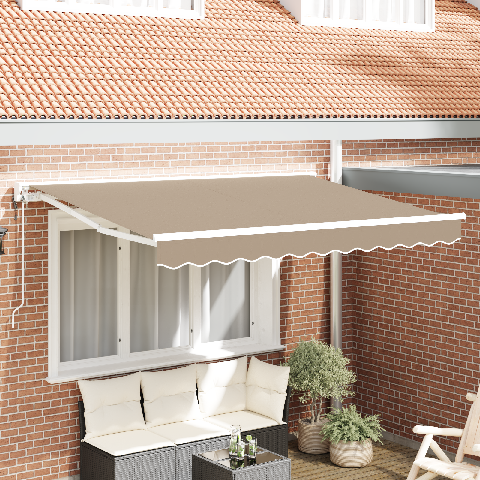 Automatische Uittrekbare Ligbed – Beige, 300 x 200 cm