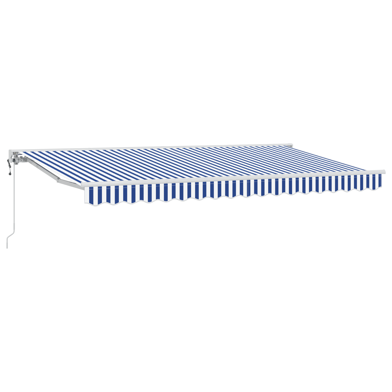 Zijde Frame Blauw en Wit 350 x 200 cm Polyester met PU-coating