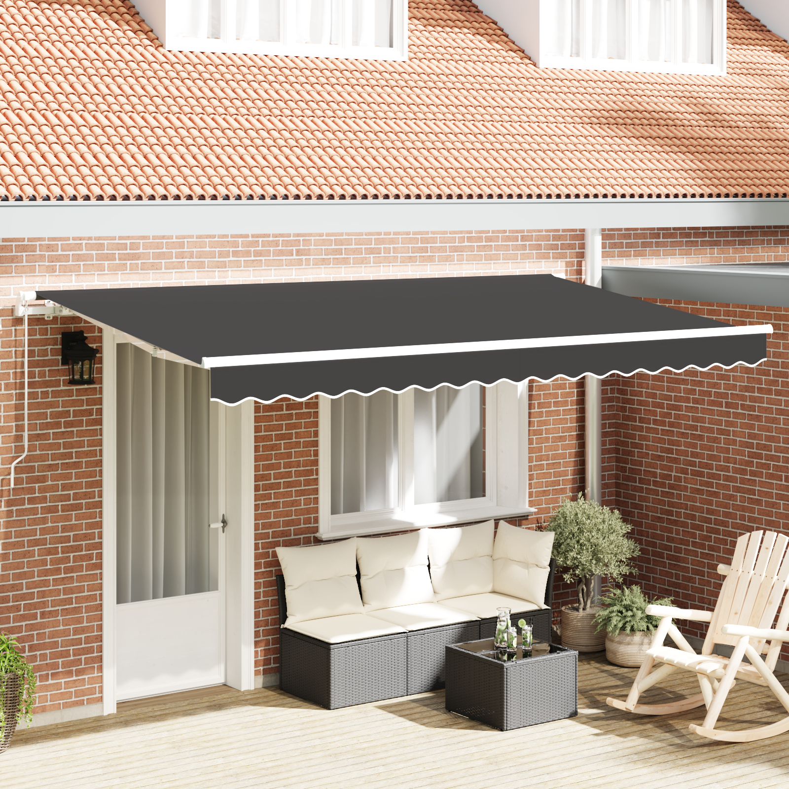 vidaXL Cortina Retractabilă Antracit 400 x 200 cm Poliester, Aluminiu