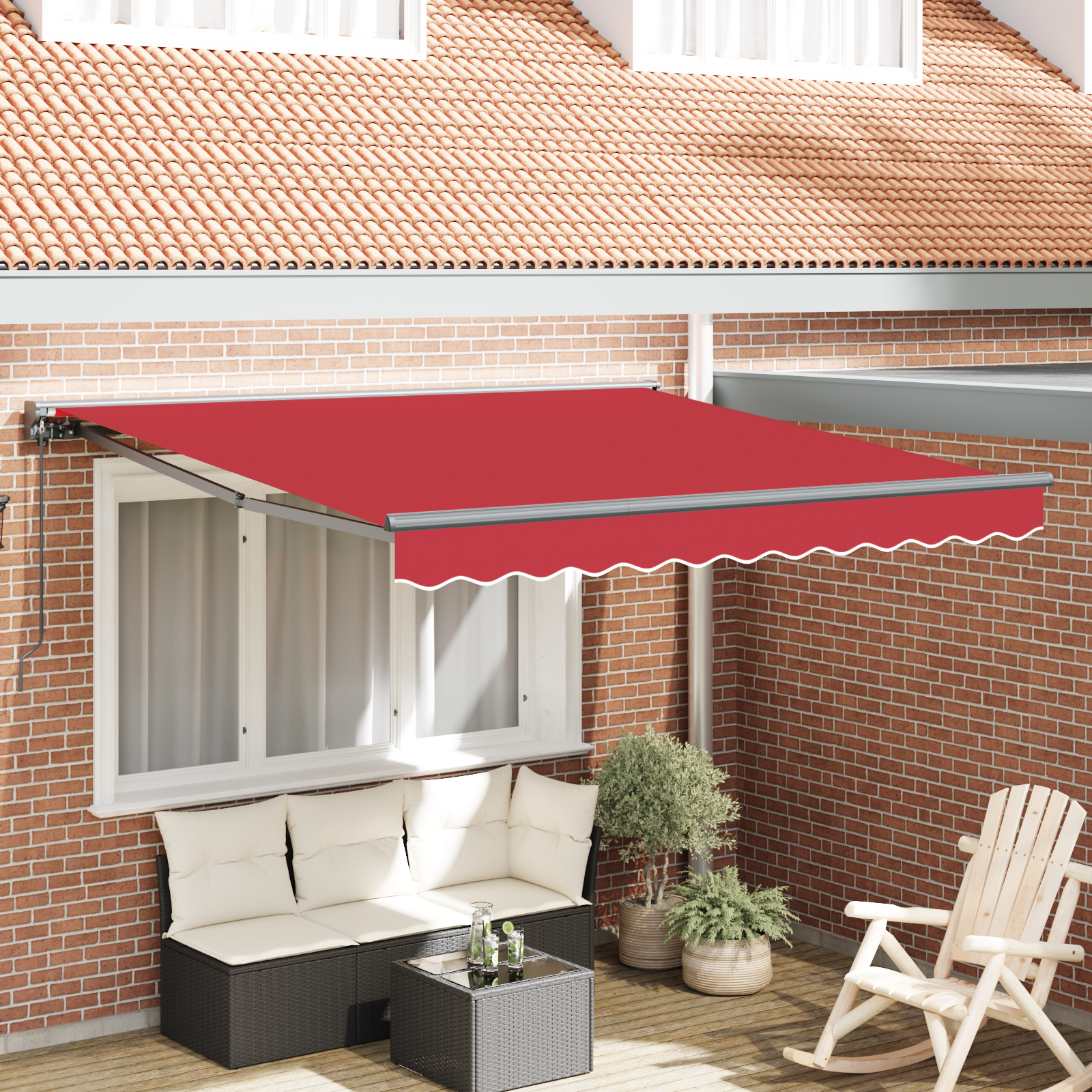 Thumbnail - vidaXL Einziehbare Markise Rot 300x250 cm Polyester