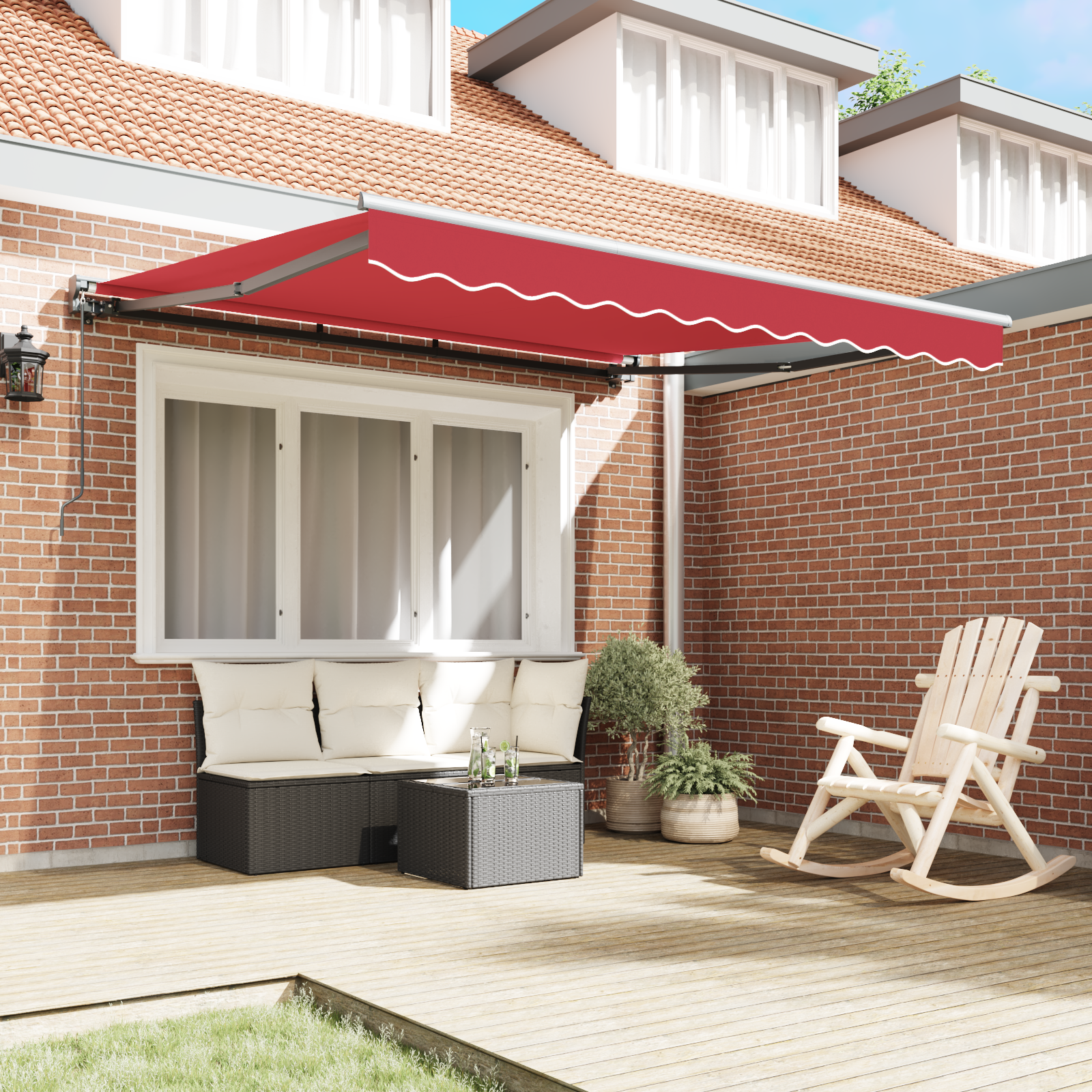 Thumbnail - vidaXL Einziehbare Markise Rot 300x250 cm Polyester