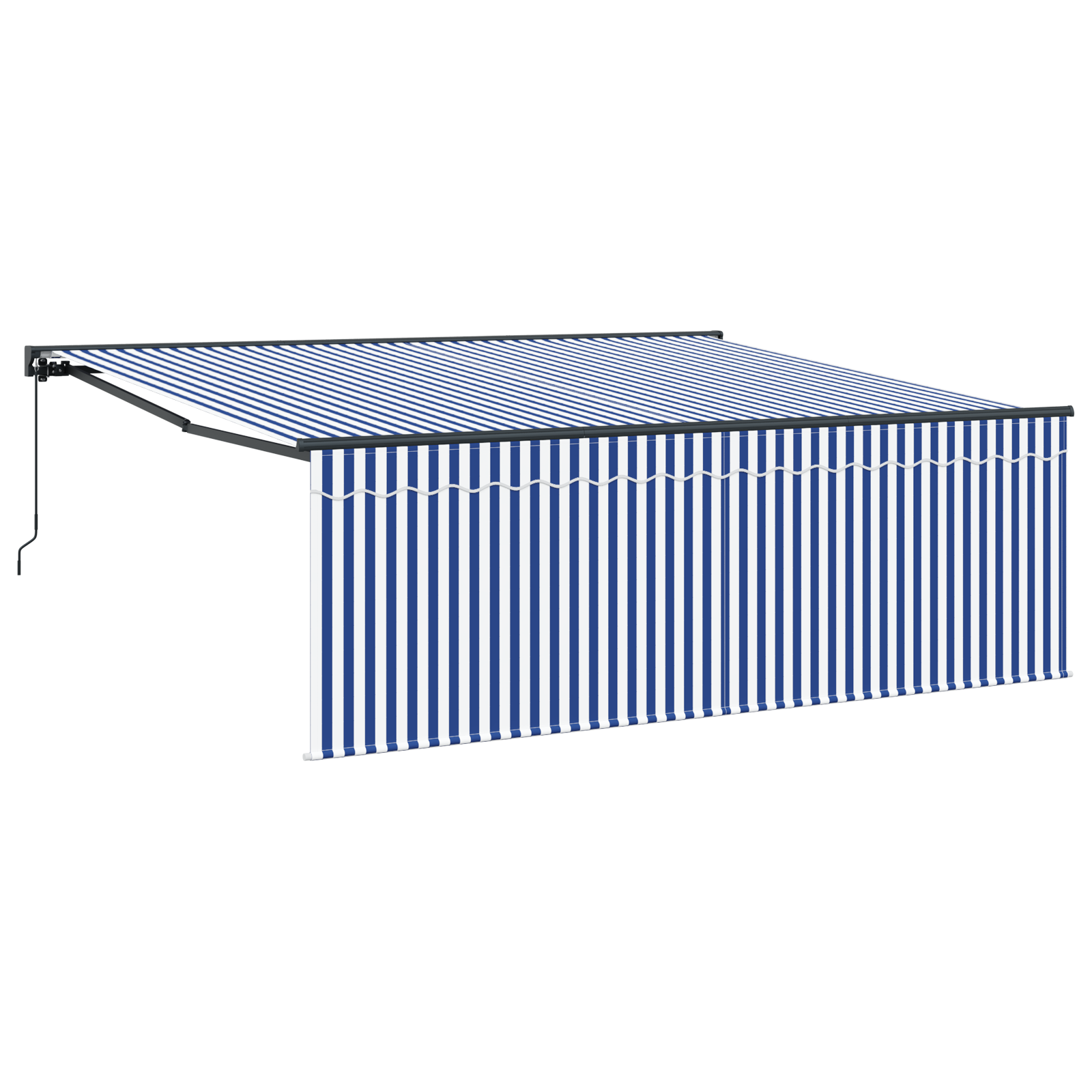 Inklapbaar Zonnescherm Blauw en Wit 400 × 300 cm