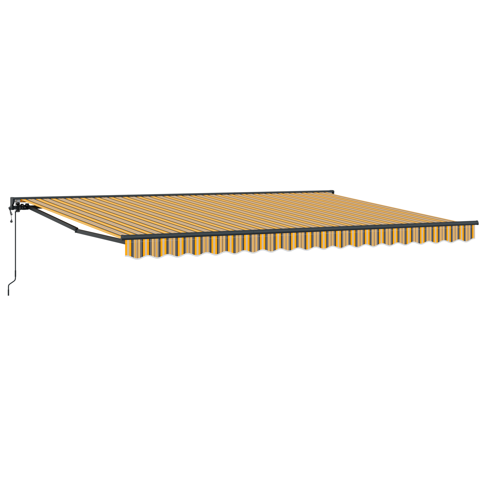 Zijde Frame Geel en Grijs 450 × 300 cm Polyester met PU-coating