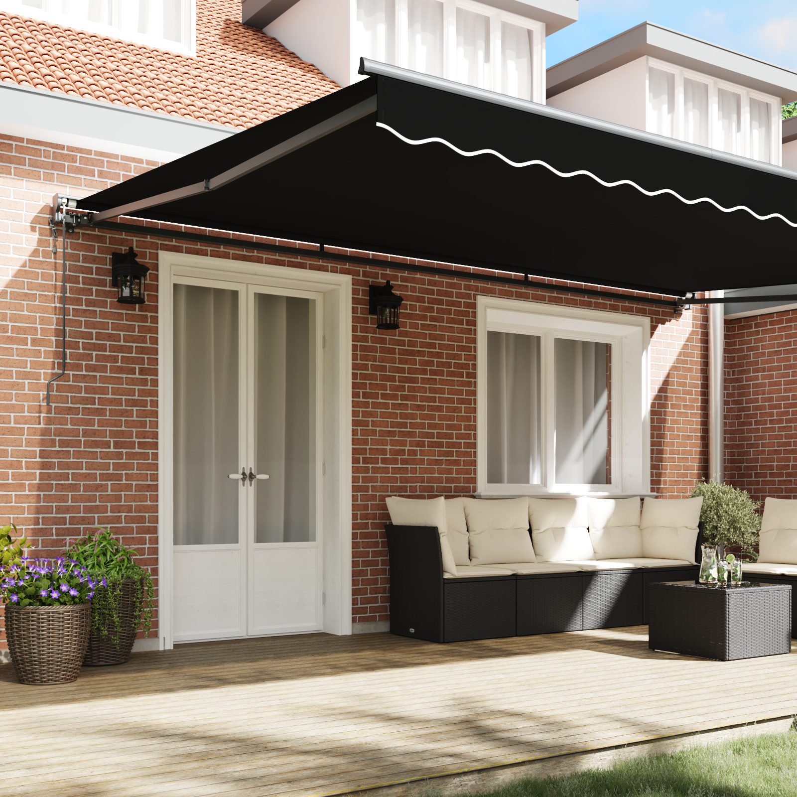Thumbnail - vidaXL Einziehbare Markise Schwarz 500x300 cm Polyester und Aluminium
