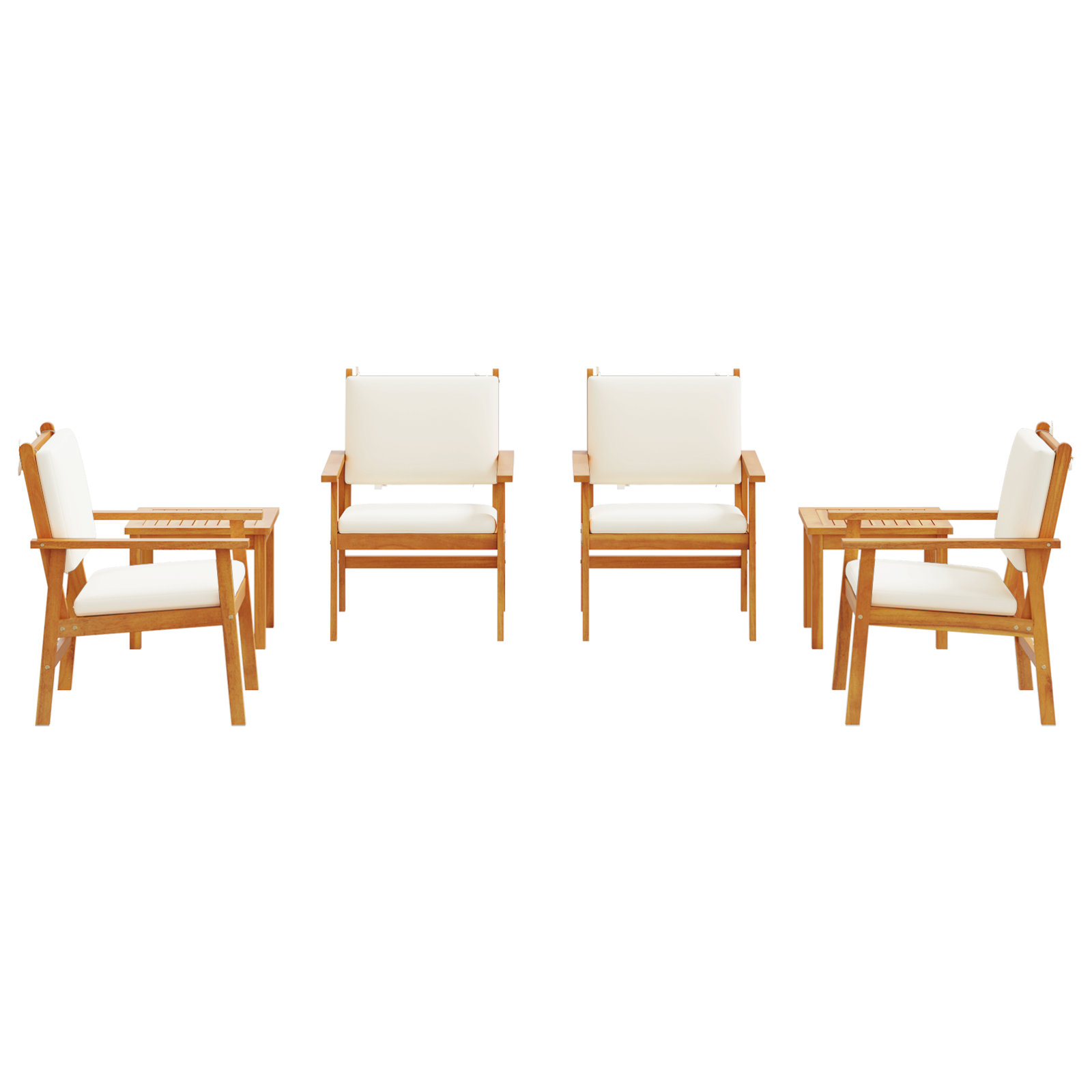 6 Piece Garden Dining Set with Cushions Solid Wood Acacia - Image 7