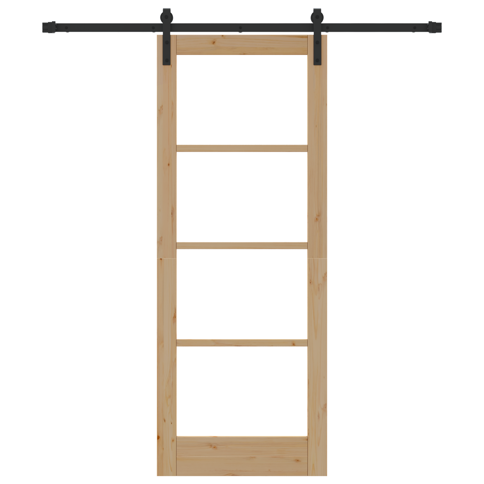 Sliding Door with Hardware Set "ORKDAL" Solid Wood & Glass - Image 4