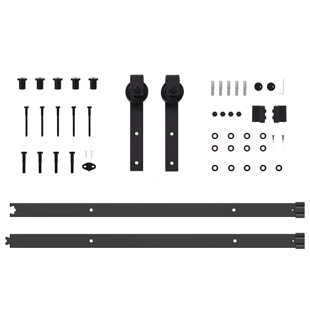 Sliding Door with Hardware Set 'ORKDAL'Solid Wood & Glass - Image 9