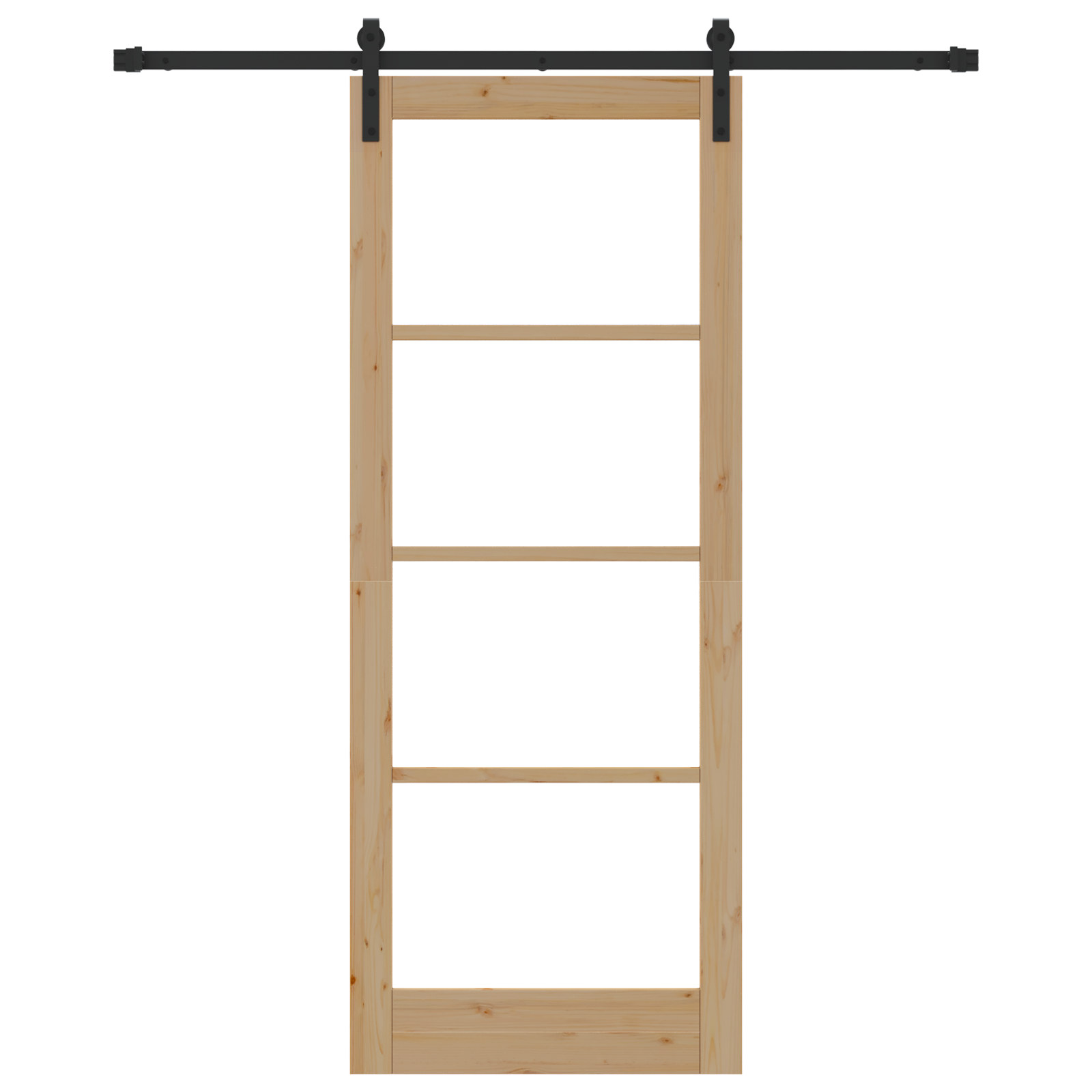 Sliding Door with Hardware Set 'ORKDAL'Solid Wood & Glass - Image 4
