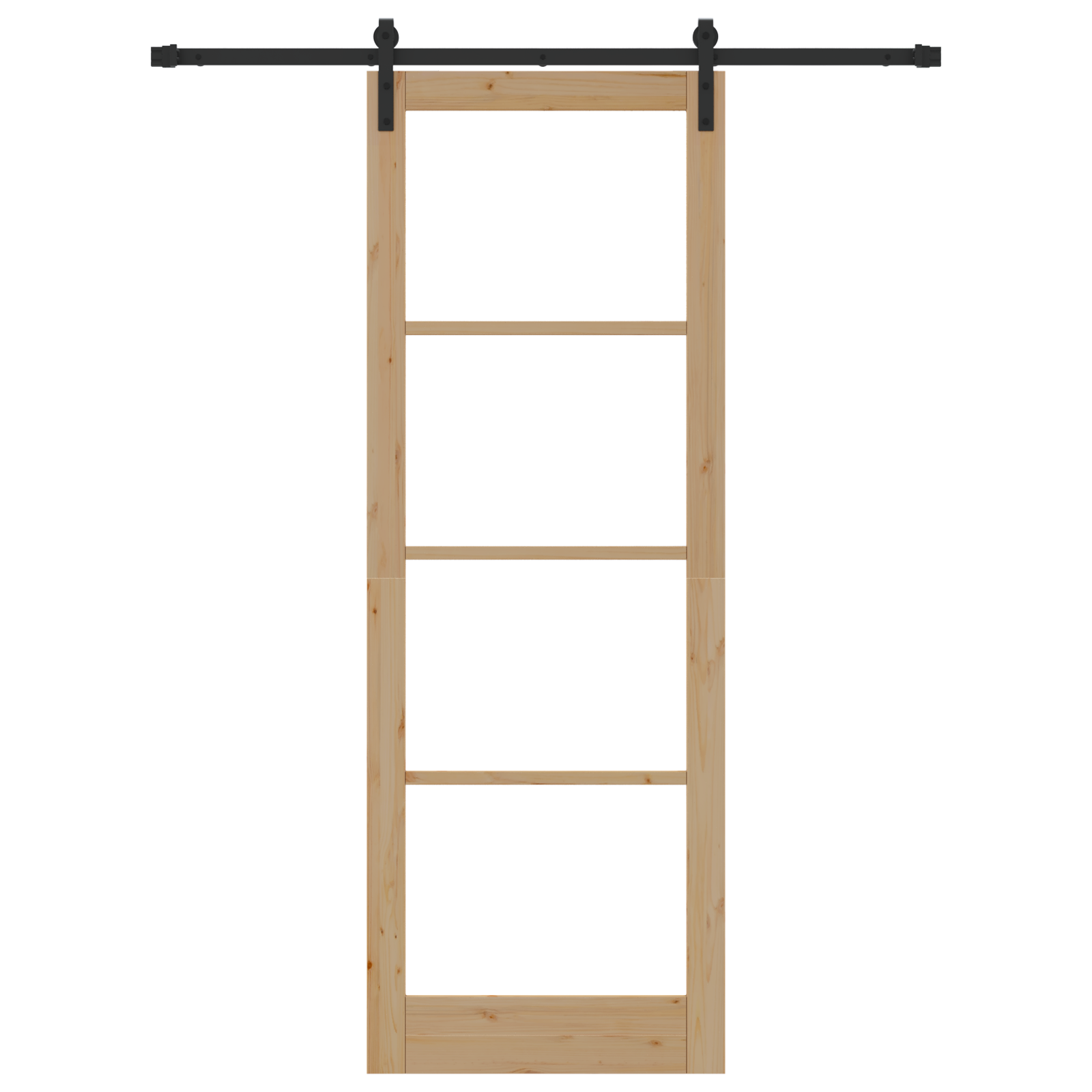 Sliding Door with Hardware Set 'ORKDAL'Solid Wood & Glass - Image 4