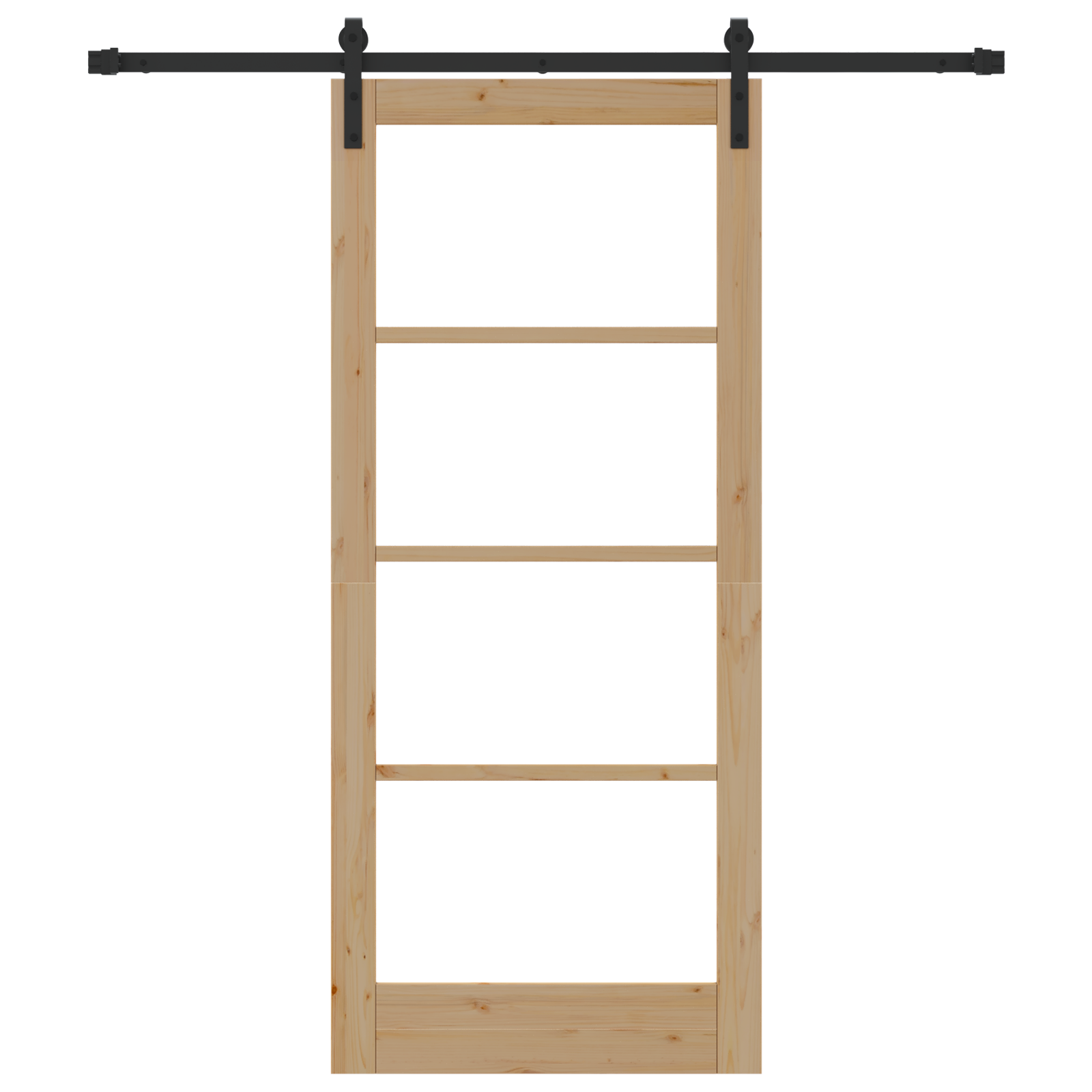 Sliding Door with Hardware Set 'ORKDAL'Solid Wood & Glass - Image 4