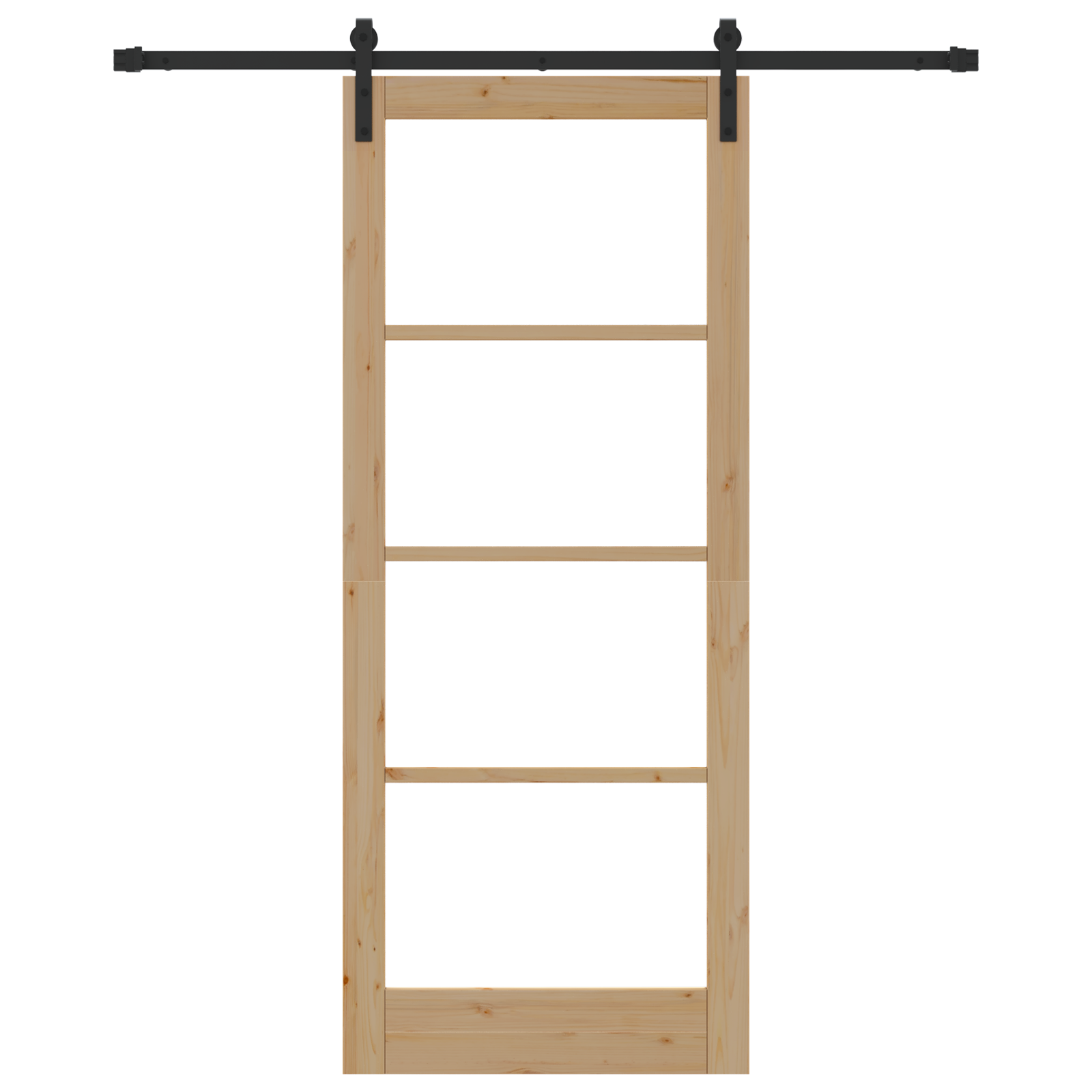 Sliding Door with Hardware Set 'ORKDAL'Solid Wood & Glass - Image 4