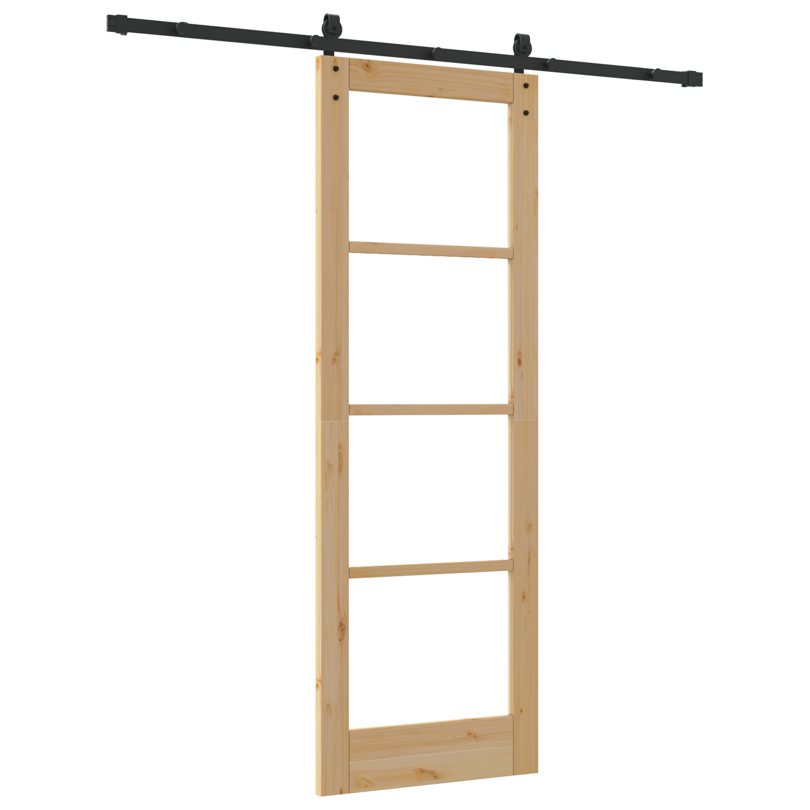 Sliding Door with Hardware Set 'ORKDAL'Solid Wood & Glass - Image 6