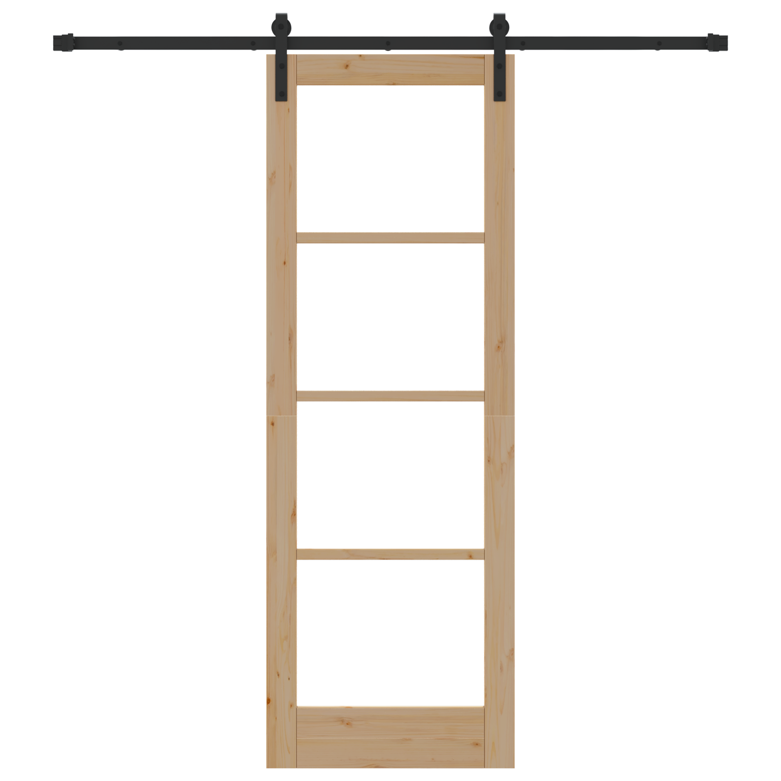 Sliding Door with Hardware Set 'ORKDAL'Solid Wood & Glass - Image 4