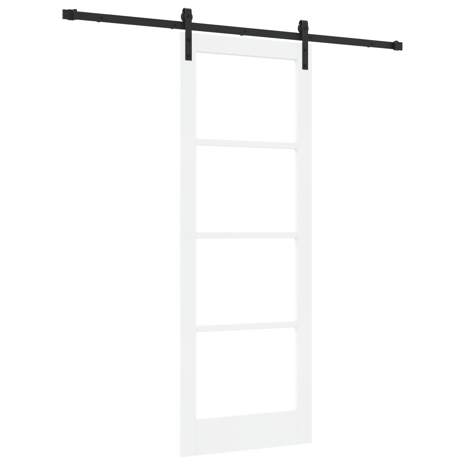 Glidende Dør med Hardware Sæt 'ORKDAL'Hvid Massivt Træ & Glas, vidaXL Indendørs Dør med Glas 'ORKDAL'Hvid 78x211x4 cm 2 image product%2F3331854%2FP Image 3331854 WBG Angle Main 01