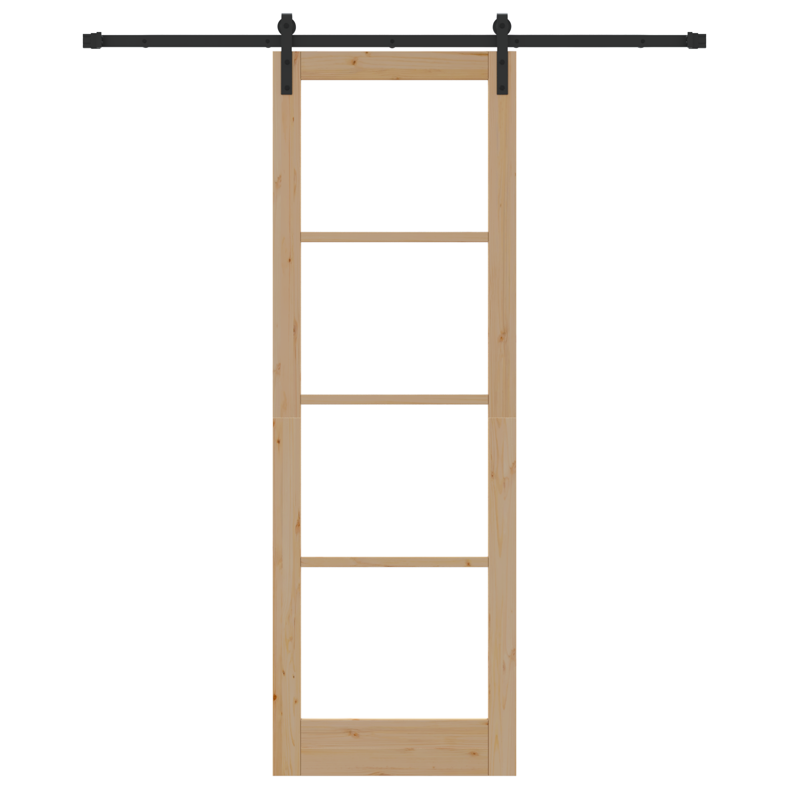 Sliding Door with Hardware Set "ORKDAL" Solid Wood & Glass - Image 4