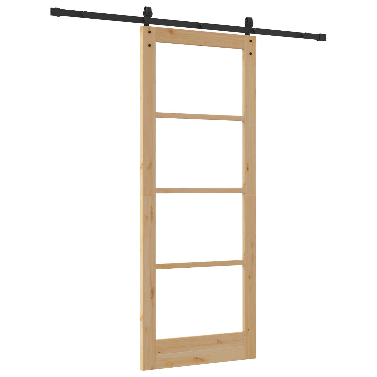 Sliding Door with Hardware Set 'ORKDAL'Solid Wood & Glass - Image 6