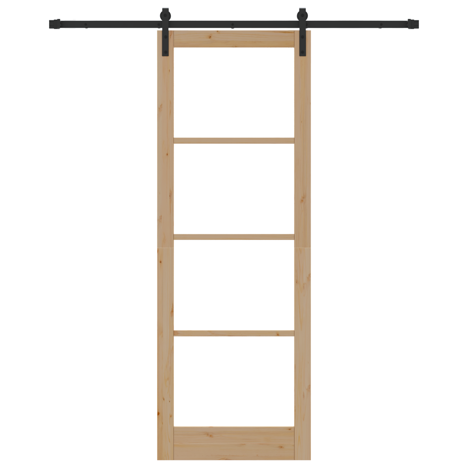 Sliding Door with Hardware Set 'ORKDAL'Solid Wood & Glass - Image 4