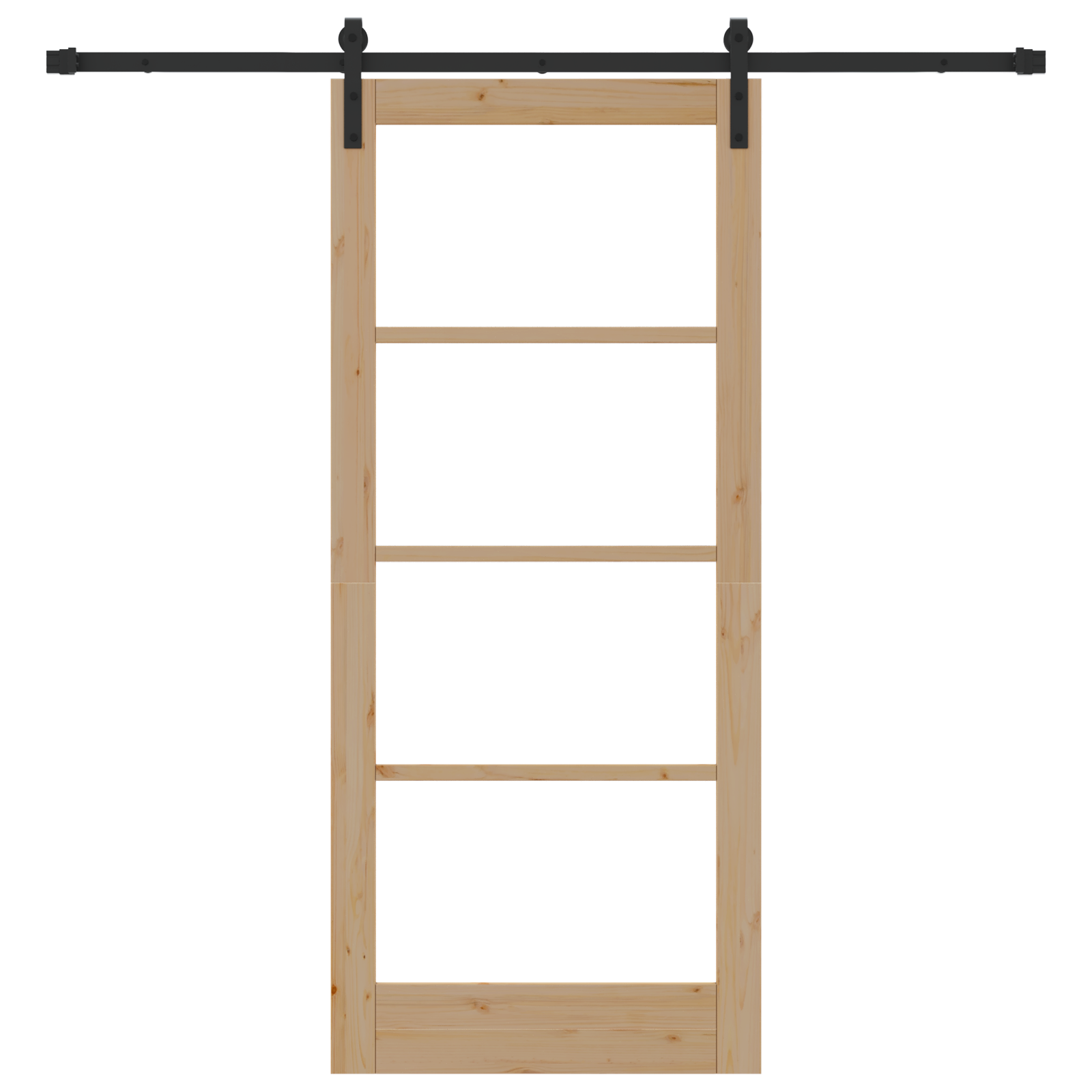 Sliding Door with Hardware Set "ORKDAL" Solid Wood & Glass - Image 4