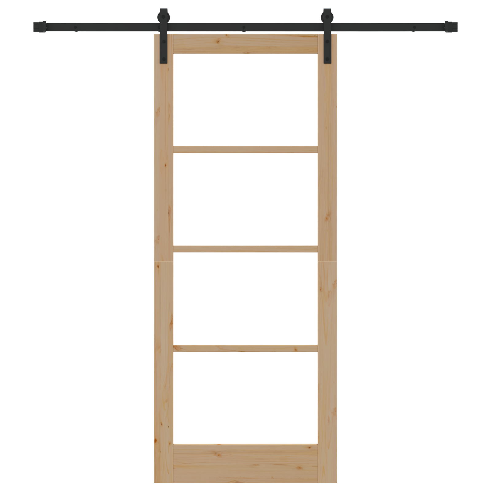 Sliding Door with Hardware Set "ORKDAL" Solid Wood & Glass - Image 4