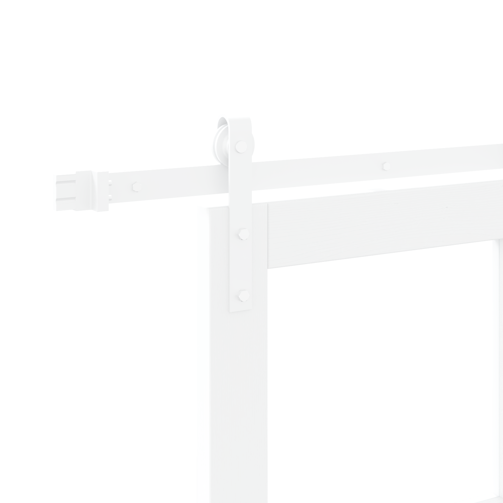 Sliding Door with Hardware Set "ORKDAL" White Solid Wood & Glass - Image 10