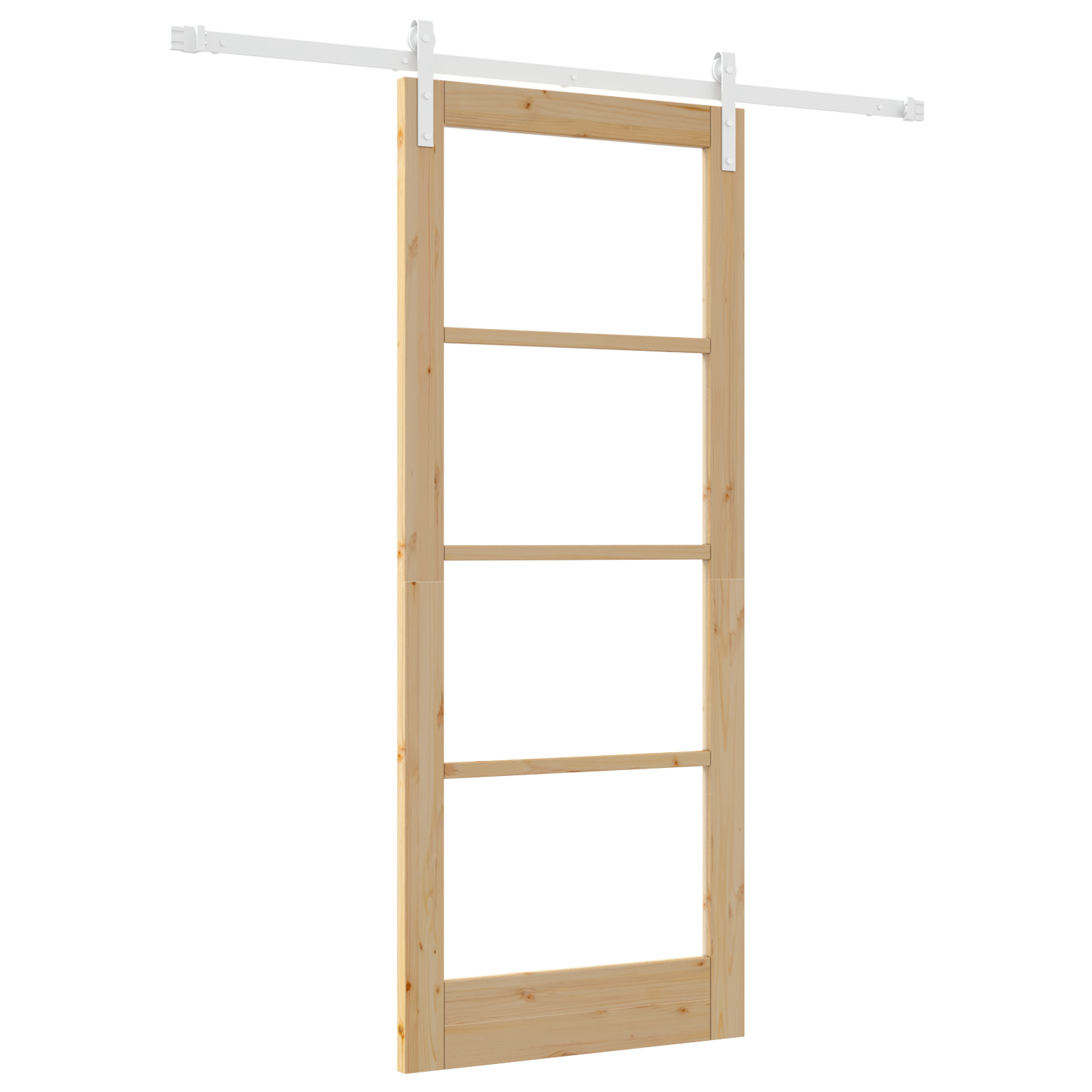 Sliding Door with Hardware Set "ORKDAL" Solid Wood & Glass - Image 2