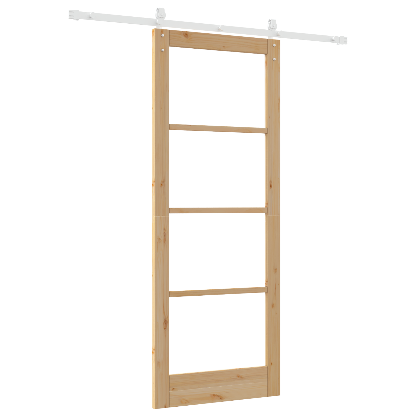 Sliding Door with Hardware Set "ORKDAL" Solid Wood&Glass - Image 6