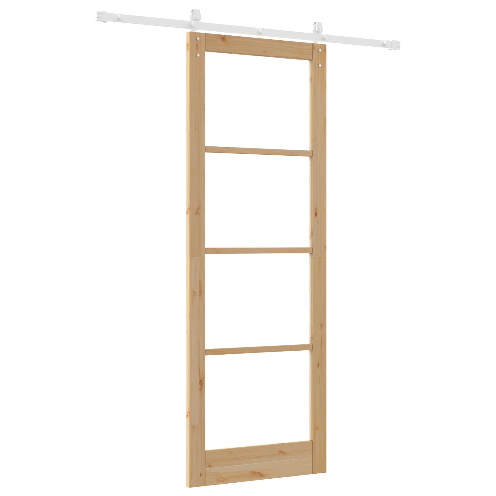 Sliding Door with Hardware Set "ORKDAL" Solid Wood & Glass - Image 6