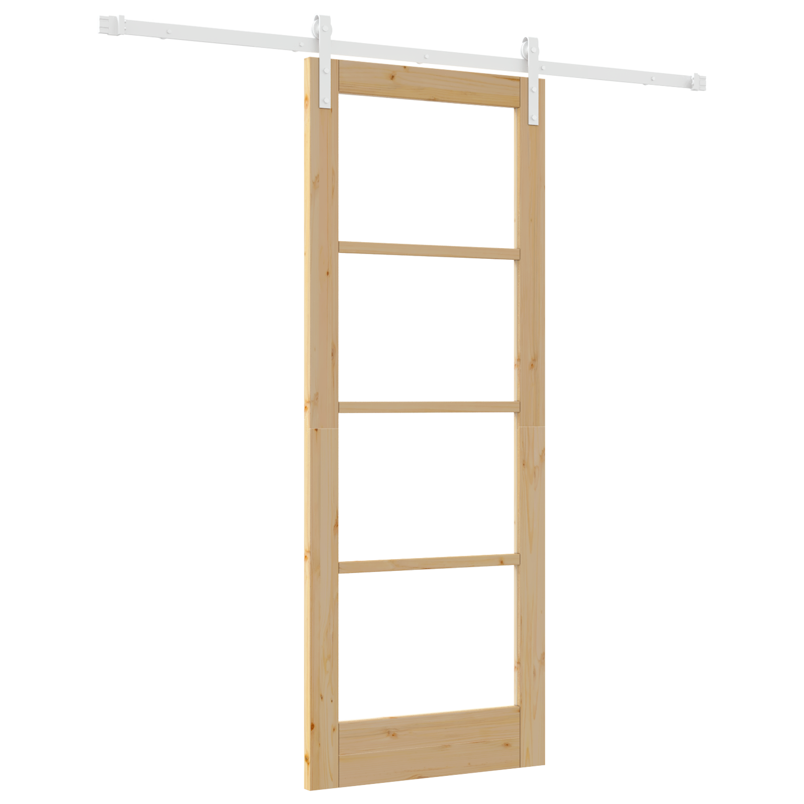 Sliding Door with Hardware Set "ORKDAL" Solid Wood & Glass - Image 2