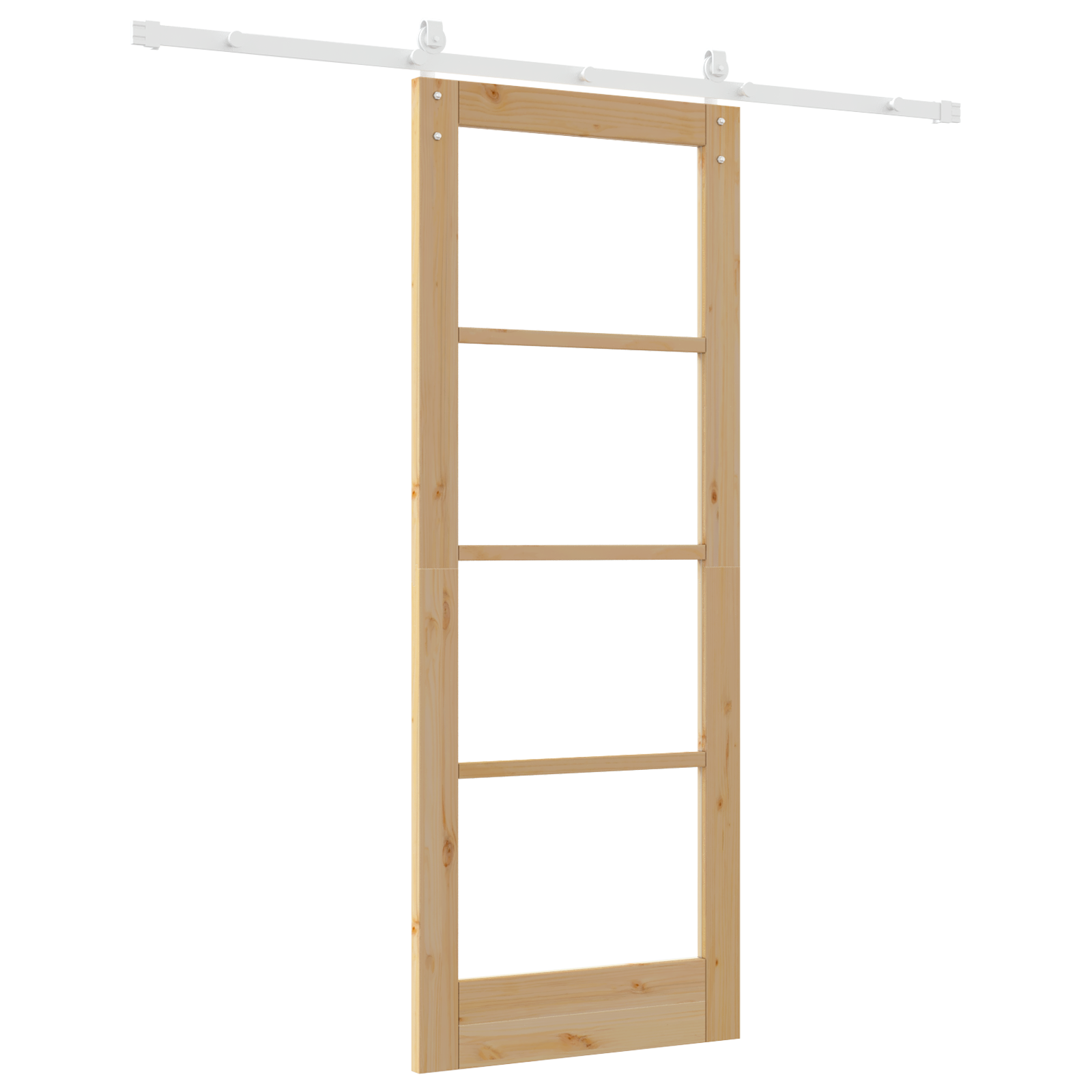 Sliding Door with Hardware Set "ORKDAL" Solid Wood & Glass - Image 6