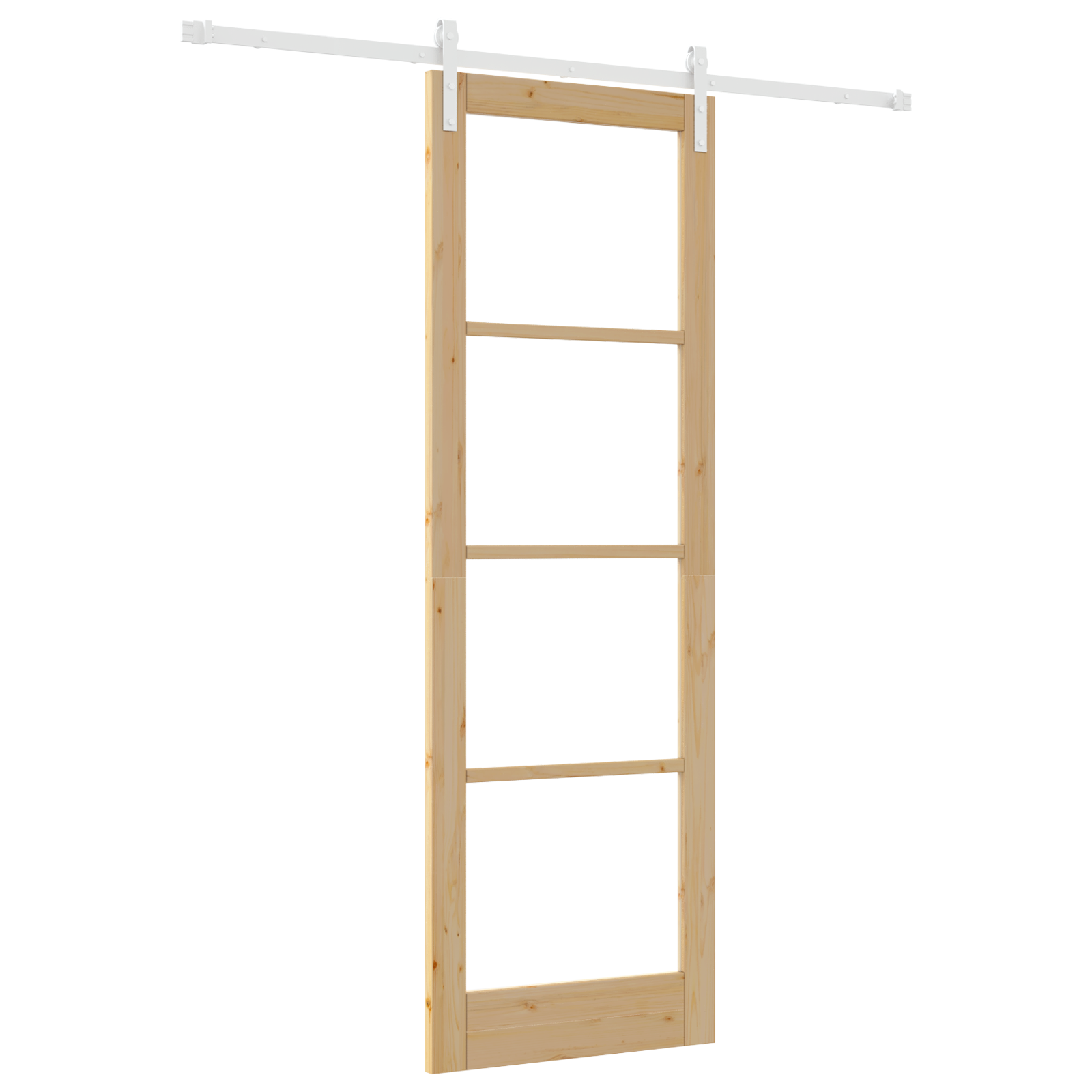 Sliding Door with Hardware Set "ORKDAL" Solid Wood & Glass - Image 2