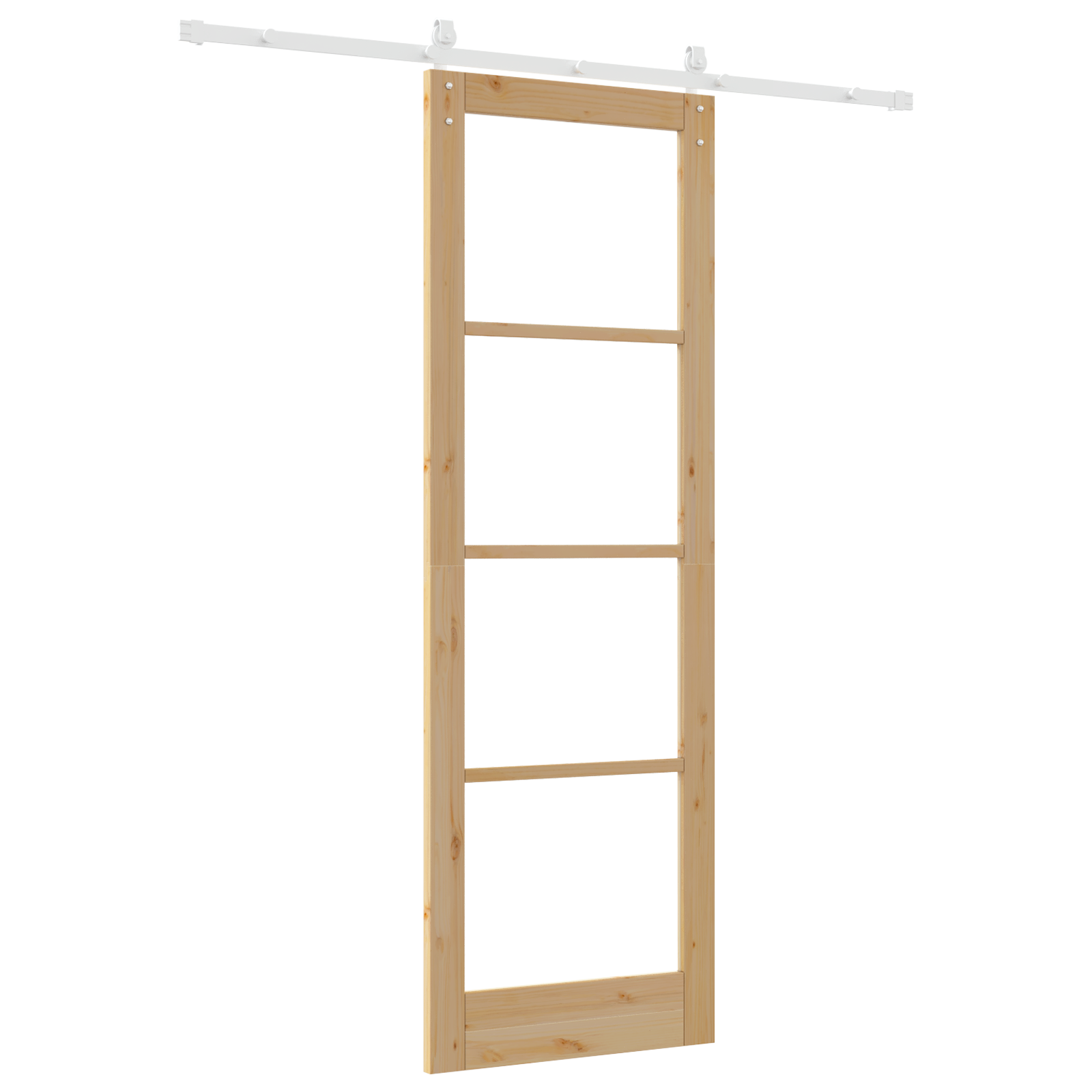 Sliding Door with Hardware Set "ORKDAL" Solid Wood & Glass - Image 6