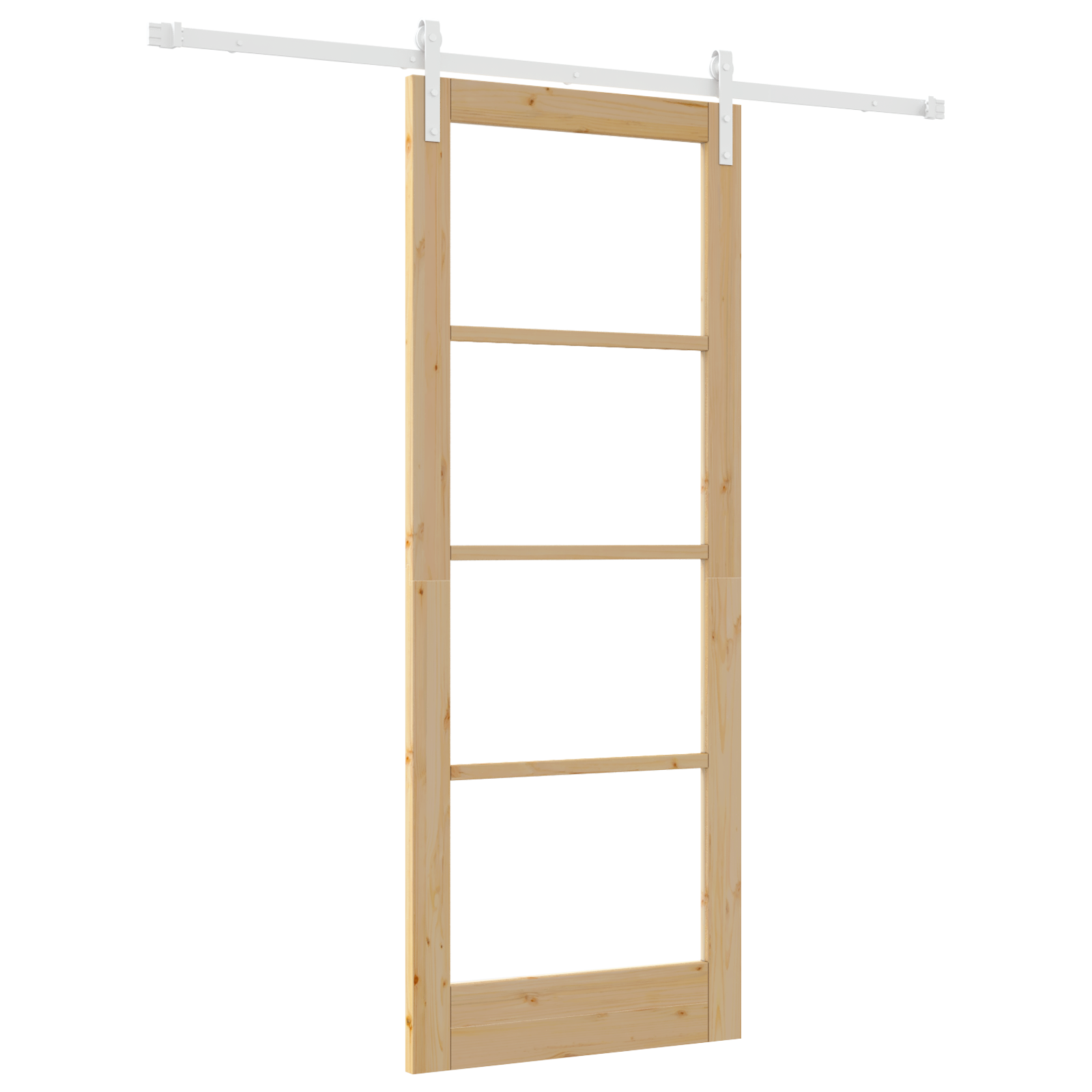 Sliding Door with Hardware Set "ORKDAL" Solid Wood & Glass - Image 2