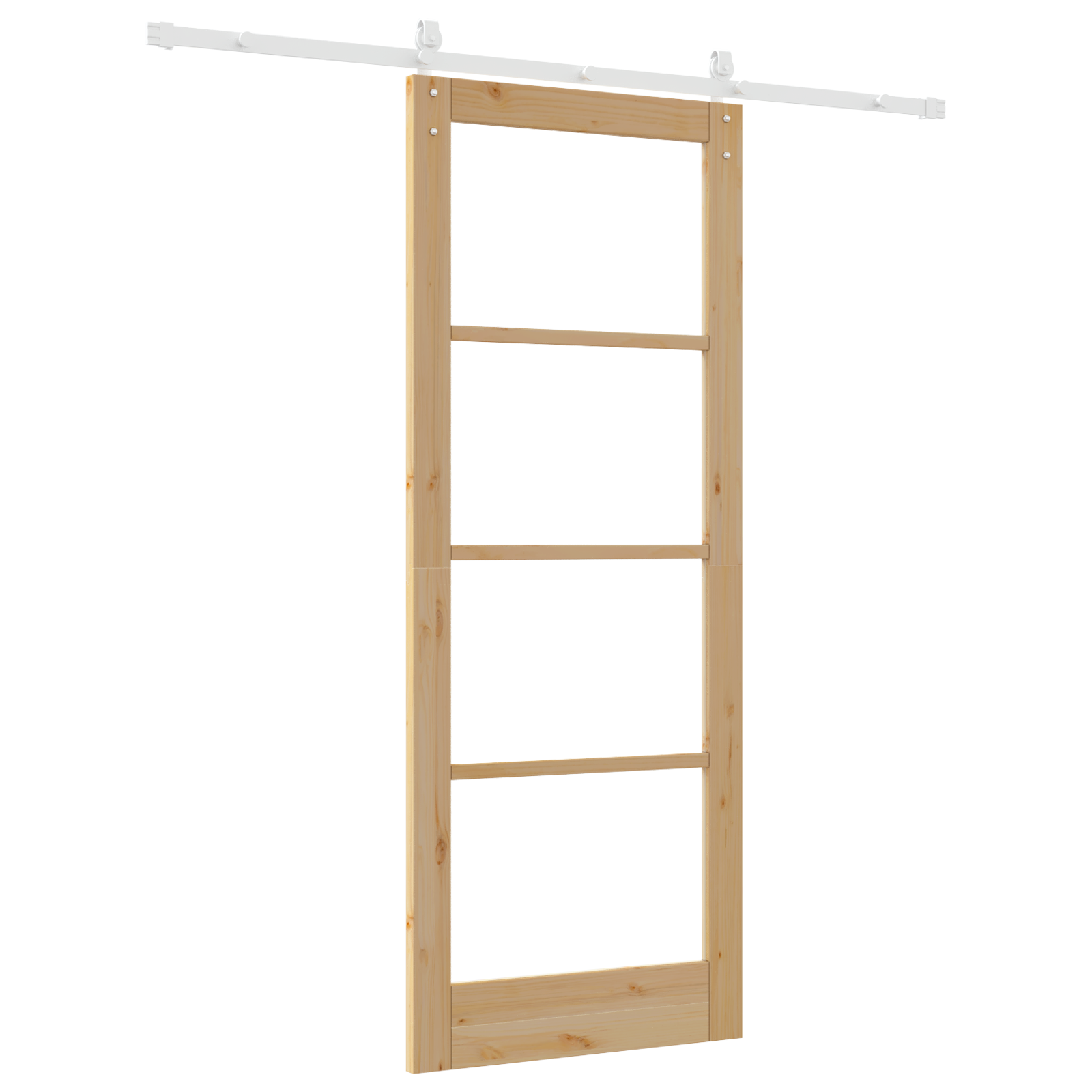 Sliding Door with Hardware Set "ORKDAL" Solid Wood & Glass - Image 6