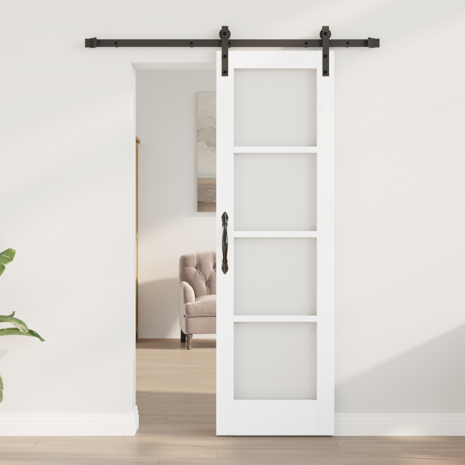 Sliding Door with Hardware Set 'ORKDAL'White 61x198.5 cm - Image 3