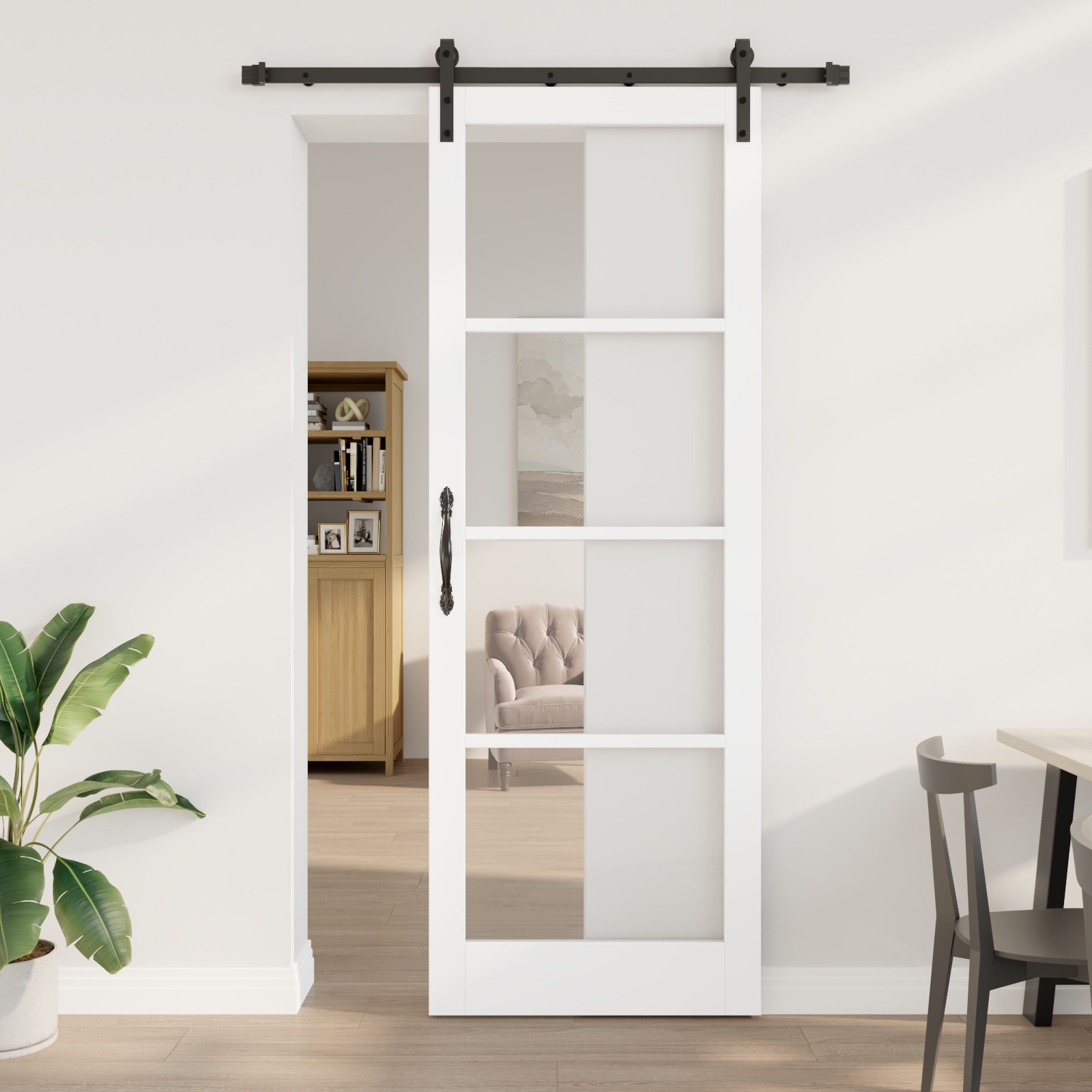 Sliding Door with Hardware Set 'ORKDAL'White 83x232 cm
