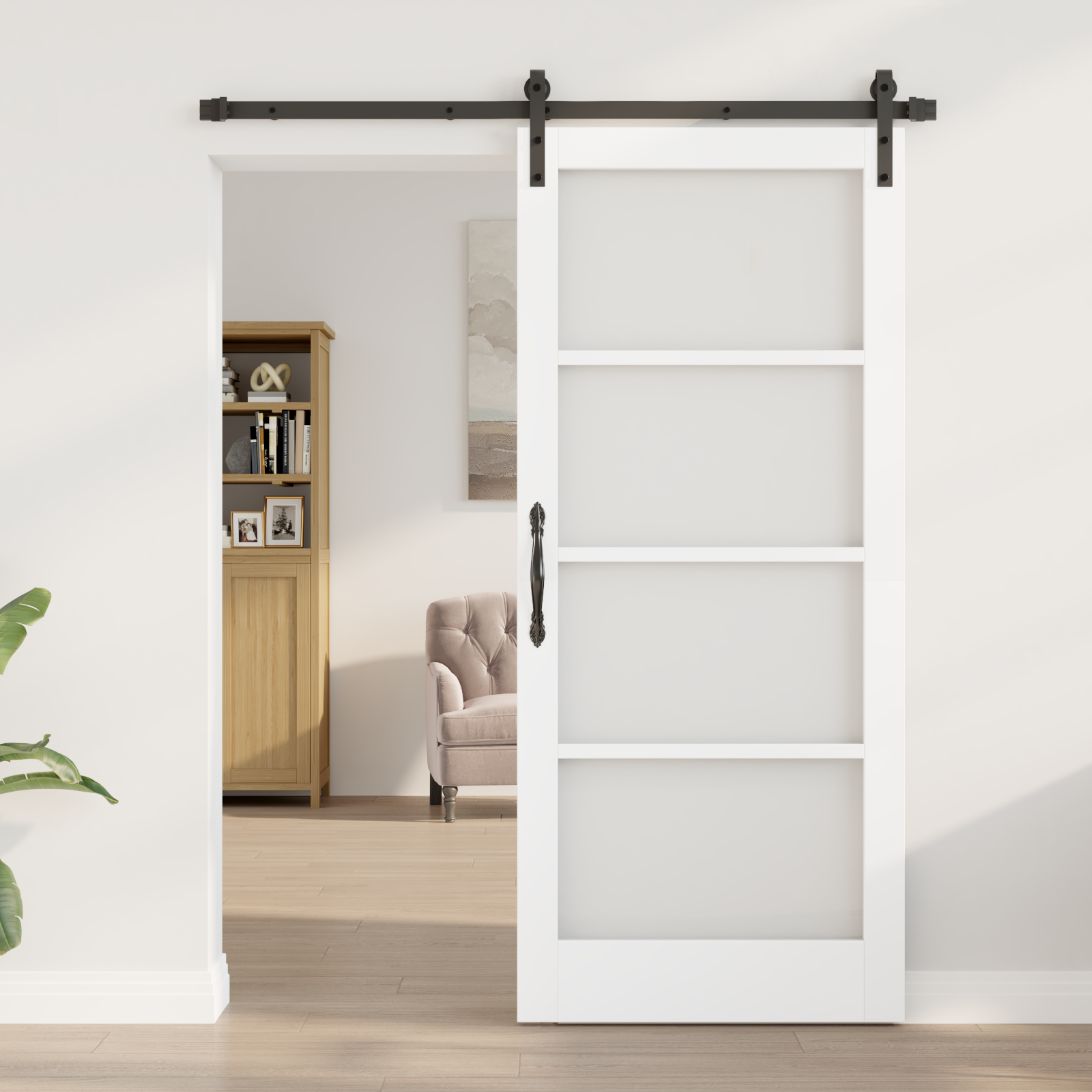 Sliding Door with Hardware Set 'ORKDAL'White 86x198.5 cm - Image 3