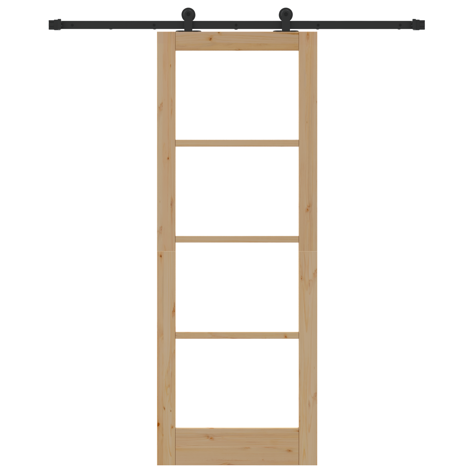 Sliding Door with Hardware Set "ORKDAL" Solid Wood&Glass - Image 4