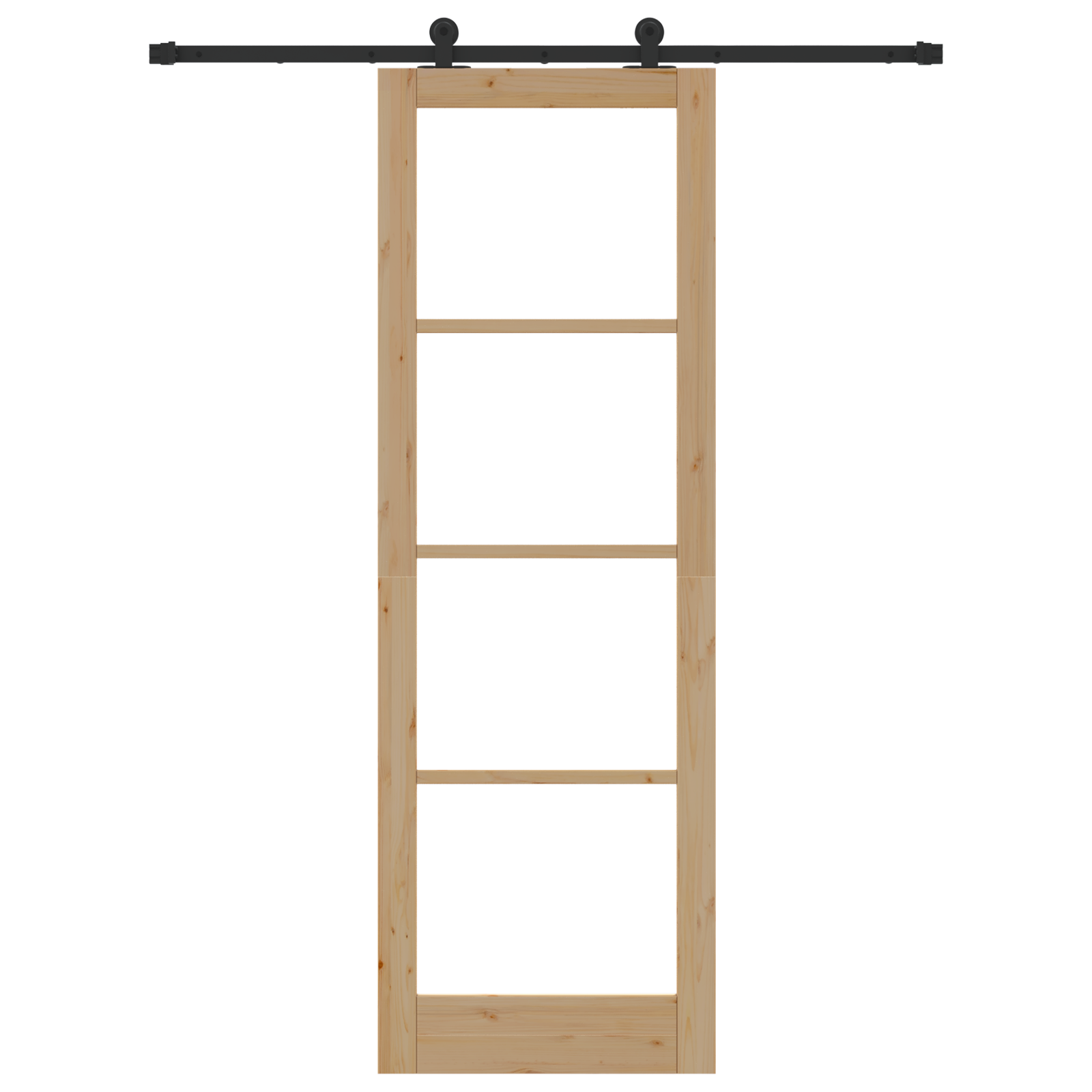 Sliding Door with Hardware Set 'ORKDAL'Solid Wood & Glass - Image 4