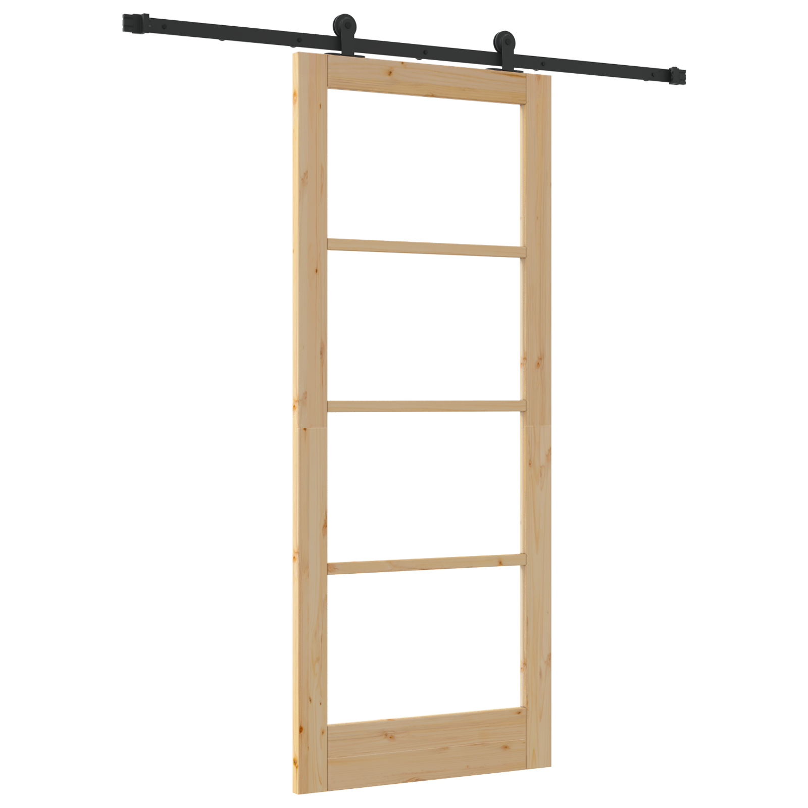Sliding Door with Hardware Set 'ORKDAL'Solid Wood & Glass - Image 2