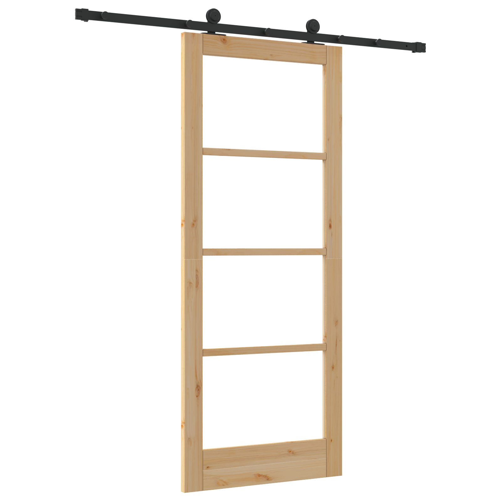 Sliding Door with Hardware Set 'ORKDAL'Solid Wood & Glass - Image 6