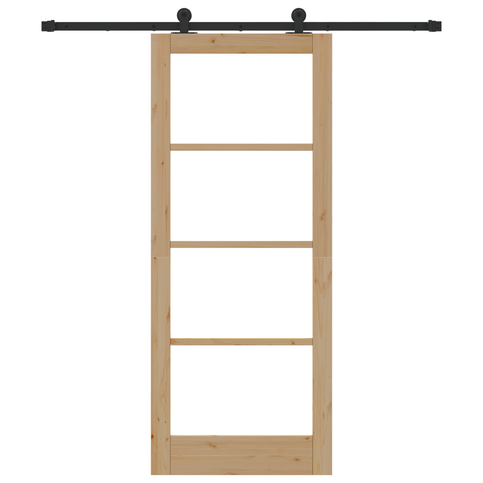 Sliding Door with Hardware Set 'ORKDAL'Solid Wood & Glass - Image 4