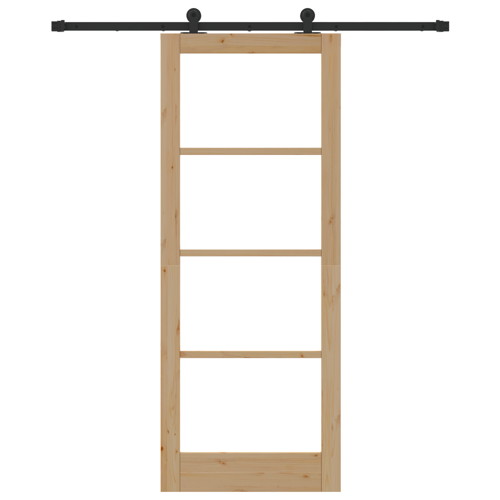 Sliding Door with Hardware Set 'ORKDAL'Solid Wood & Glass - Image 4
